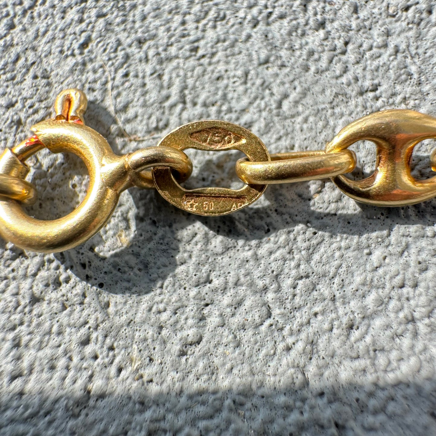 Vintage Fully Solid 18k Yellow Gold Puffed Mariner Link Necklace (27.75”)