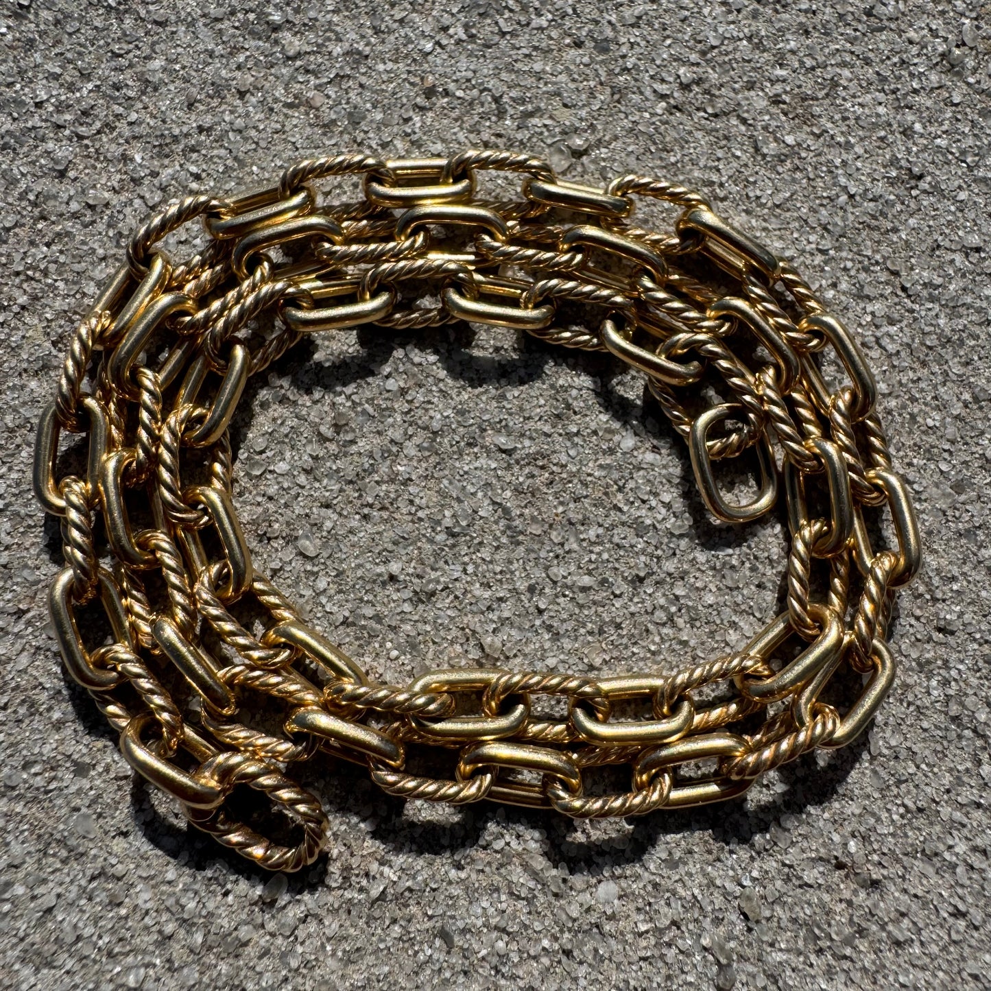 Vintage David Yurman Solid 18k Yellow Gold Madison Chain Necklace (18”)