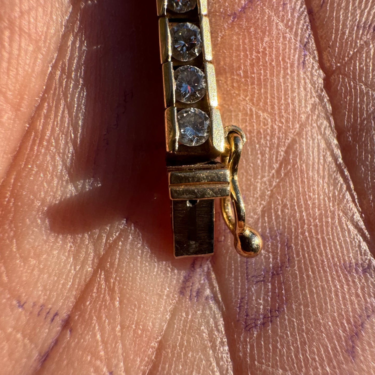Vintage Solid 14k Yellow Gold 3.5ctw Natural Diamond Tennis Bracelet (6.75”)