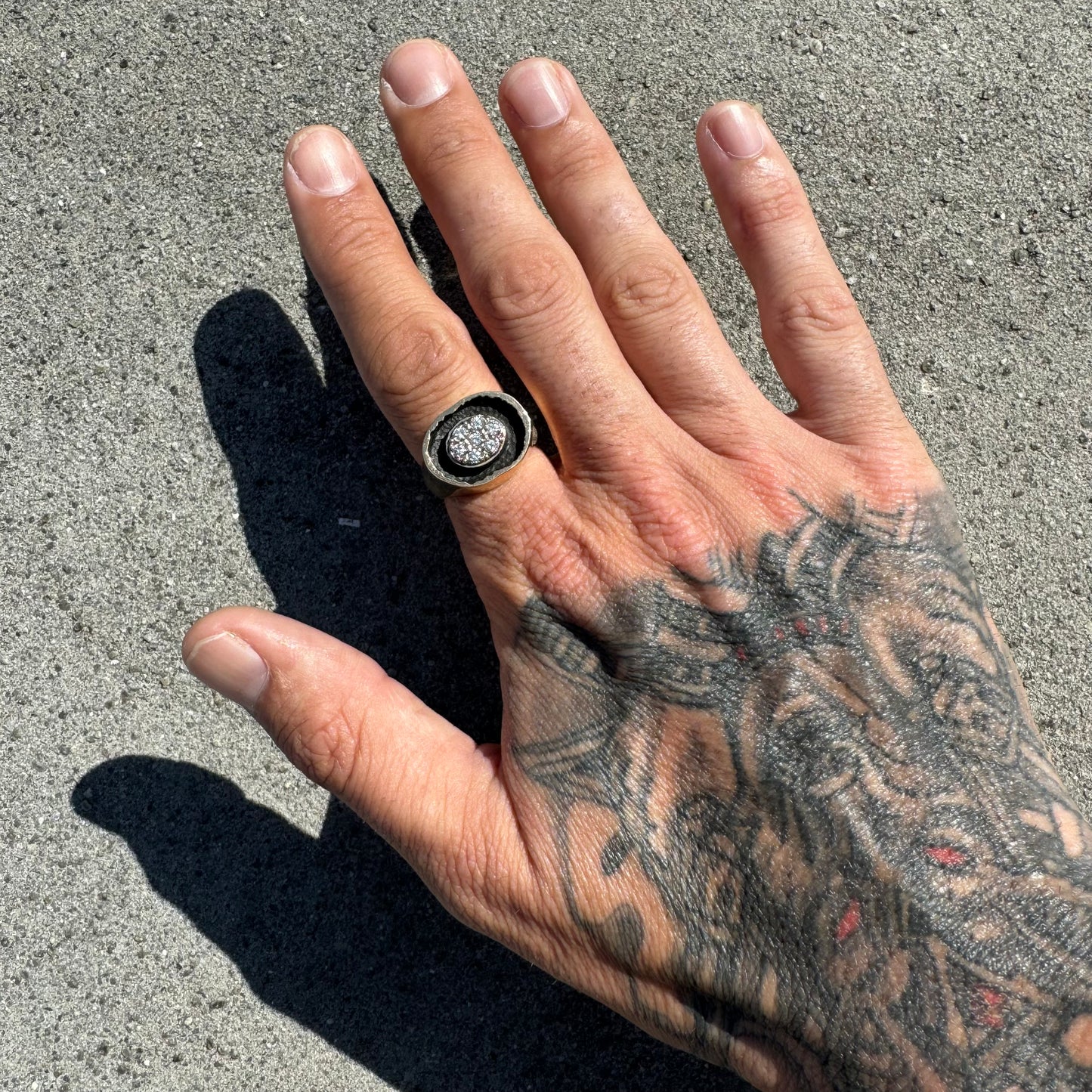 1970’s Solid 14k Yellow Gold Brutalist .35ctw Natural Diamond Kentucky Cluster Ring (10)