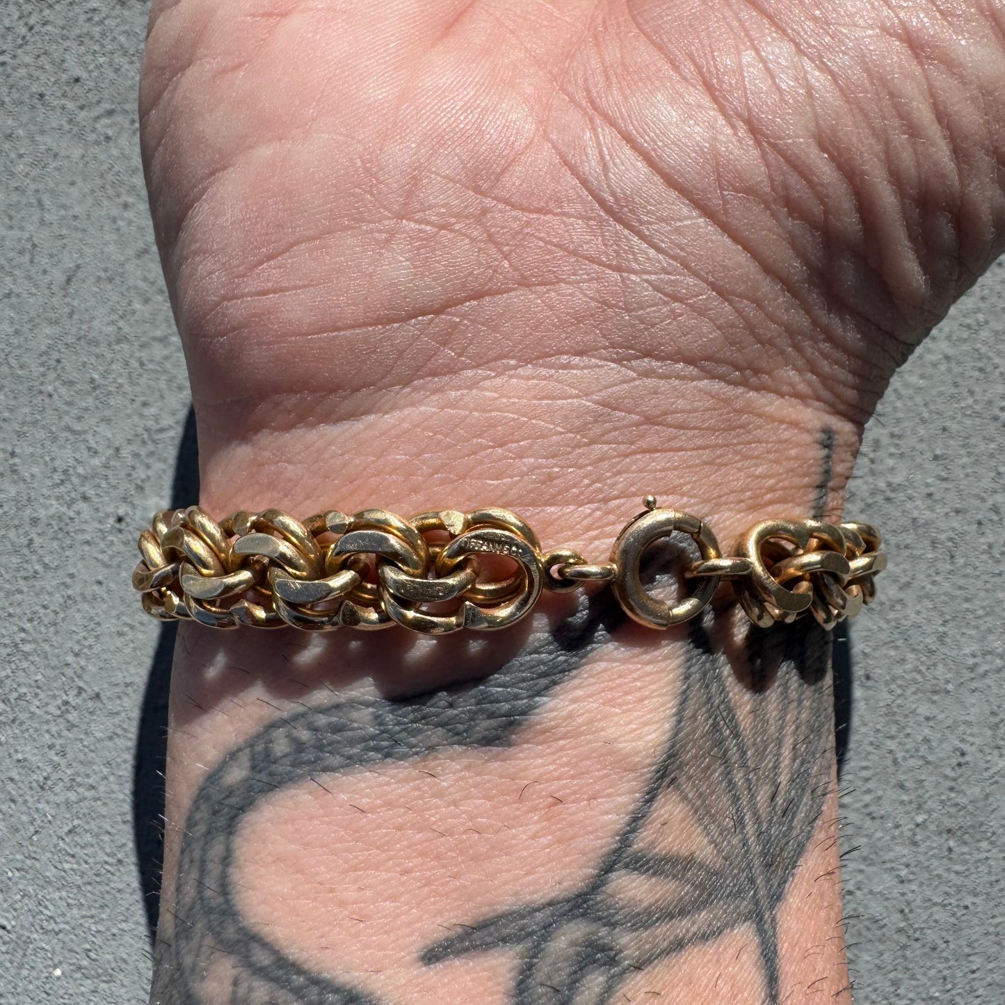 Mid-Century Tiffany & Co. Solid 14k Yellow Gold Heavyweight Chino Link Bracelet (7.25”)
