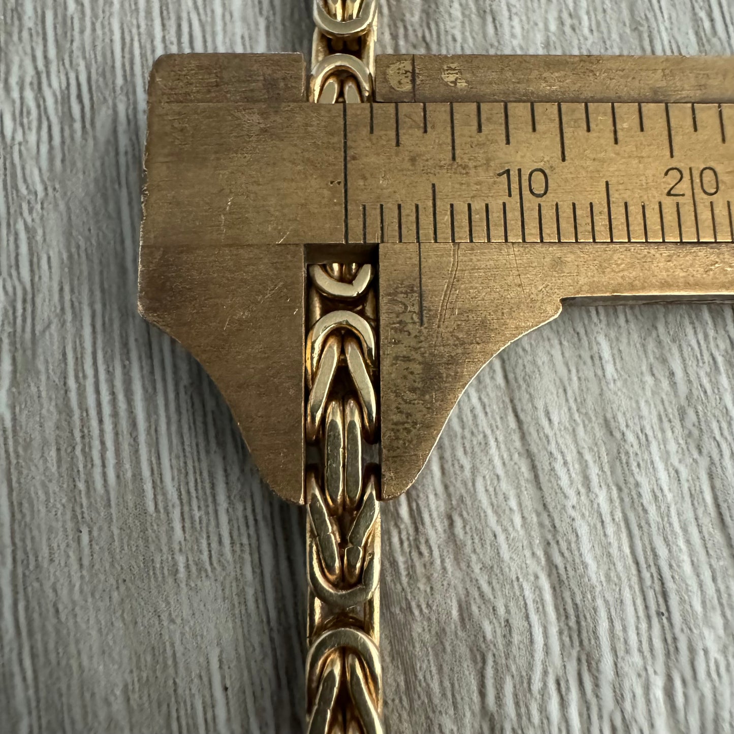 Vintage Sold 14k Yellow Gold Heavyweight Classic Byzantine Link Necklace (19”)