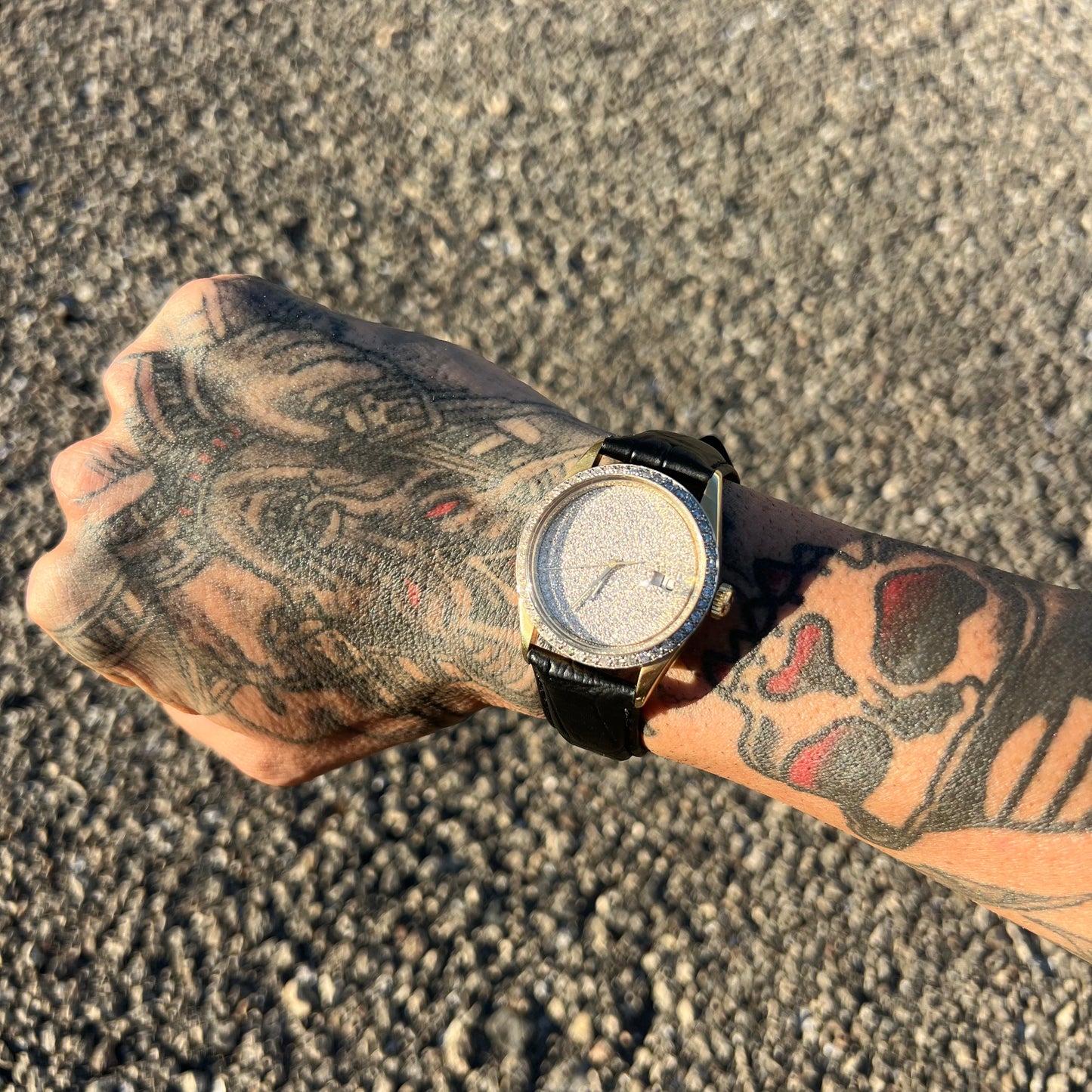 Custom 18k Gold 2.75CTW Natural Diamond Buss Down Watch (36mm)