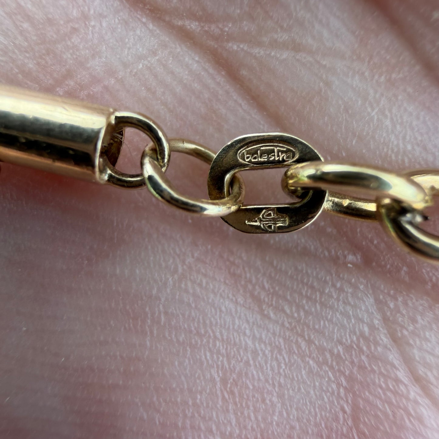 Vintage Balestra Solid 14k Yellow Italian Gold Classic Chaine D’ Ancre Mariner Link Necklace (21”)