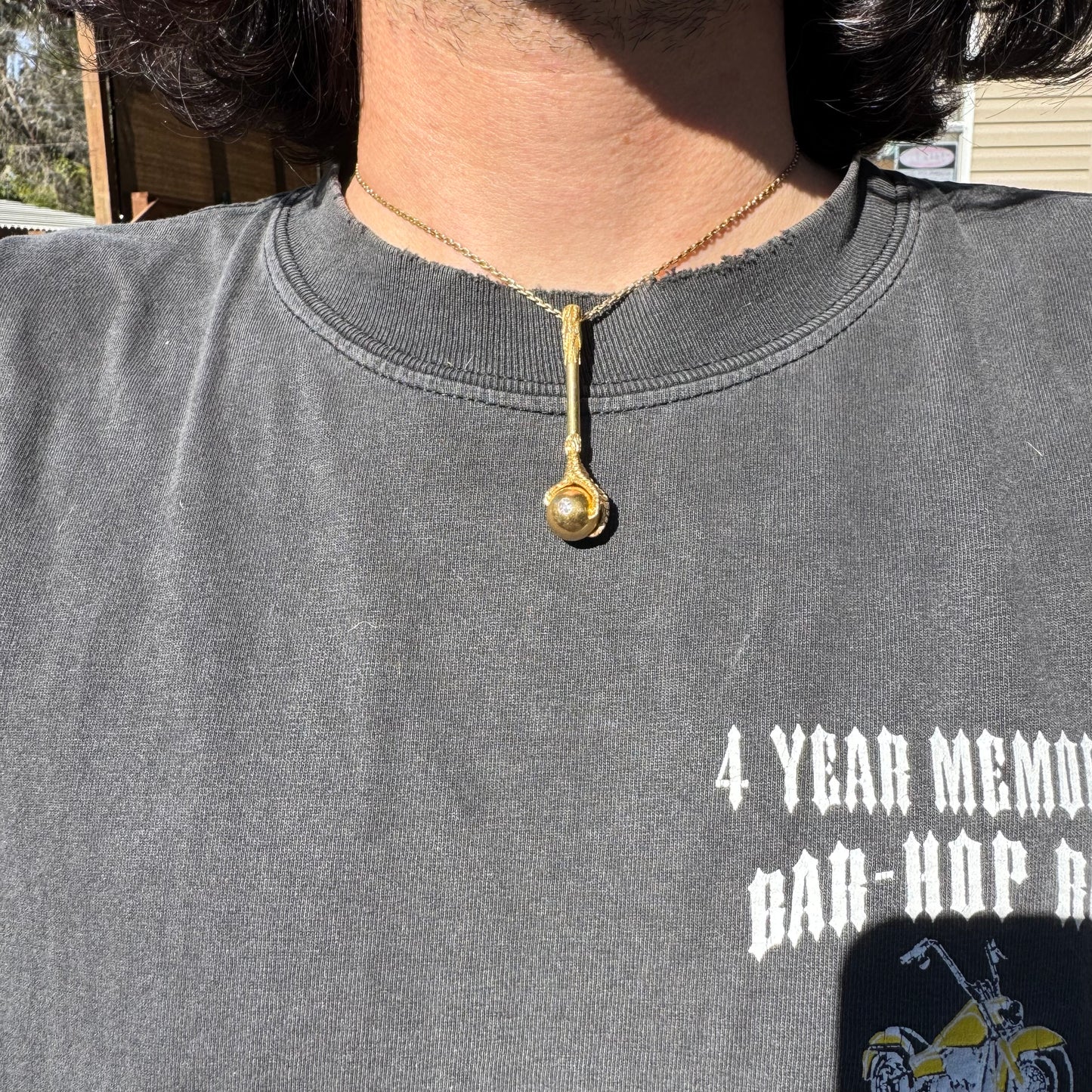 Mid 1800’s Solid 19k Yellow Gold Natural Old Mine Cut Diamond Eagle Claw Club Pendant