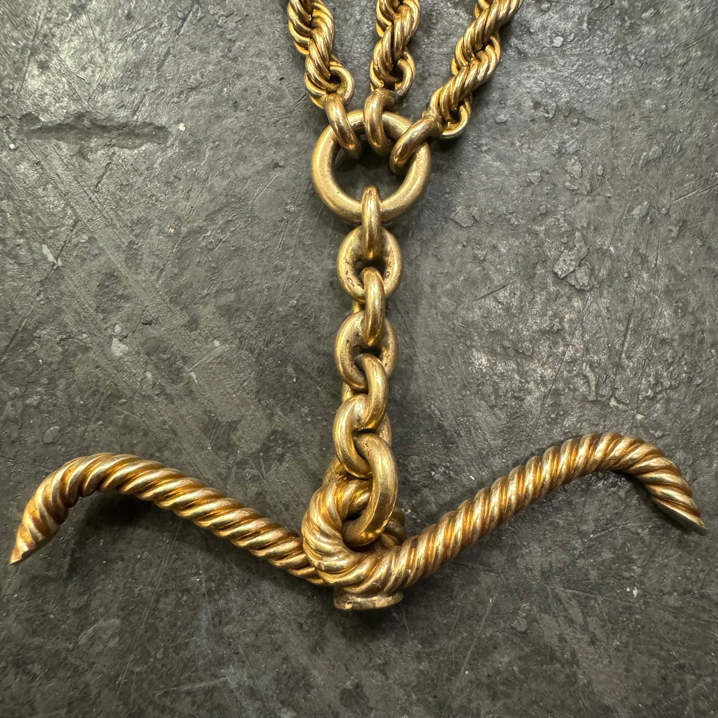1930’s Art Deco Solid 14k Yellow Gold Double Albert Watch Chain Rope Necklace (21”)