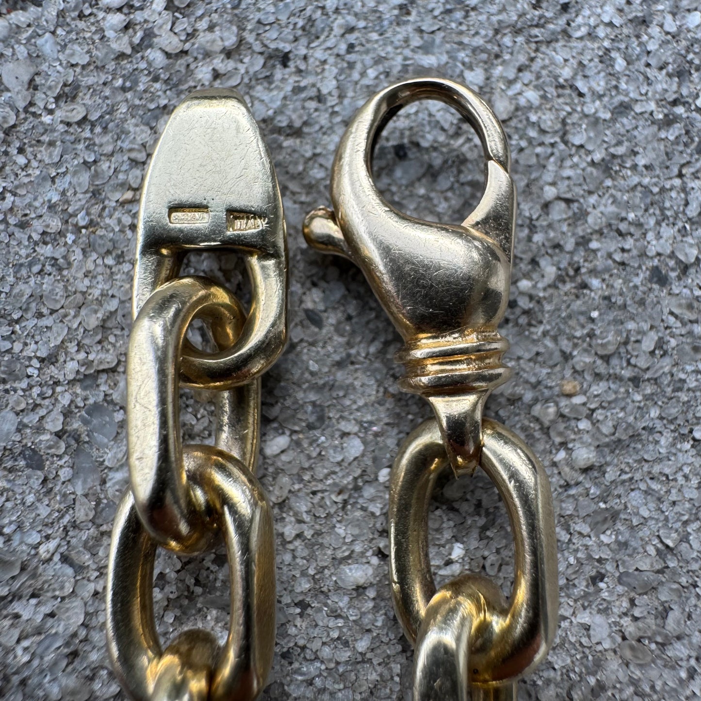 Vintage Solid 14k Yellow Gold Heavyweight “Biker Chain” Anchor Link Bracelet (9.5”)