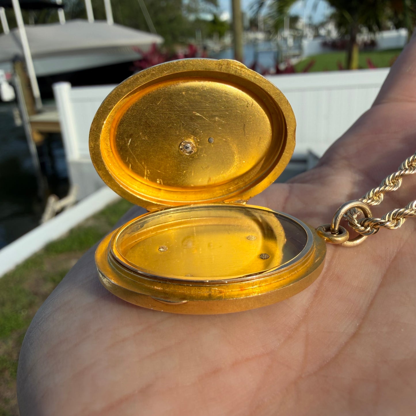 Victorian Solid 18k Yellow Gold/Platinum Large Medieval Burgonet Helmet Locket Pendant