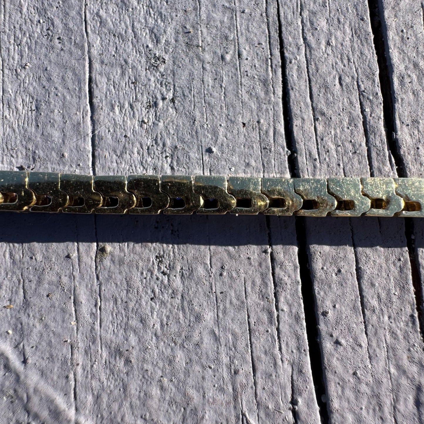 Vintage Solid 14k Yellow Gold 6.0ctw Natural Sapphire Rainbow Tennis Bracelet (7”)