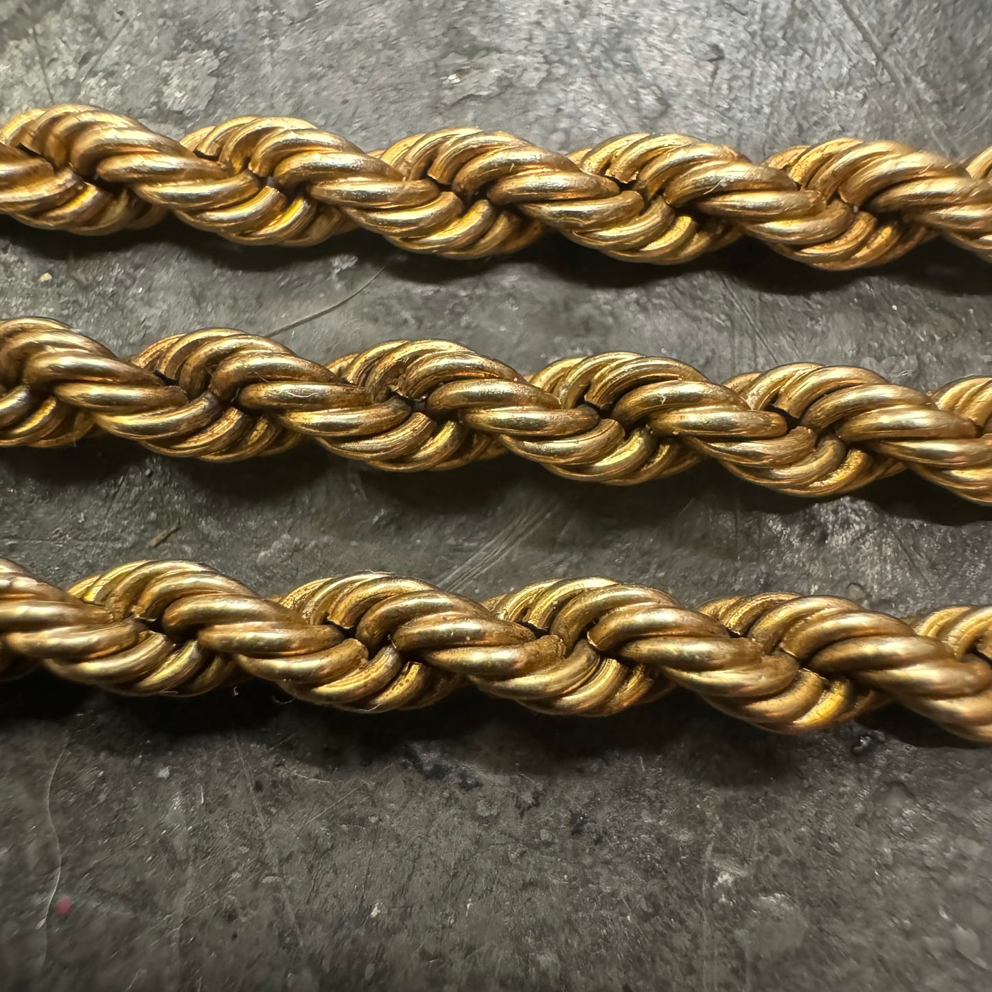 1930’s Art Deco Solid 14k Yellow Gold Double Albert Watch Chain Rope Necklace (21”)