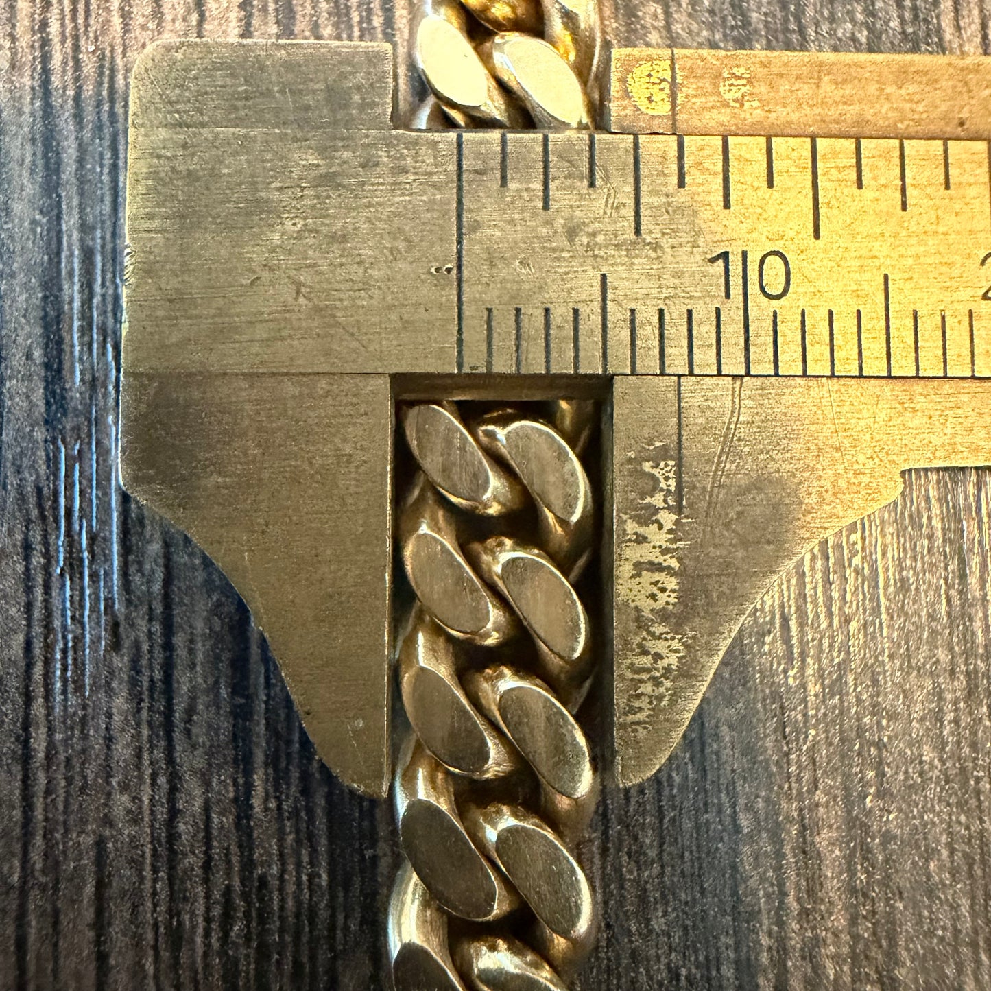 Vintage Solid 18k Yellow Gold Handcrafted Heavyweight Cuban Curb Link Necklace (15.5”)
