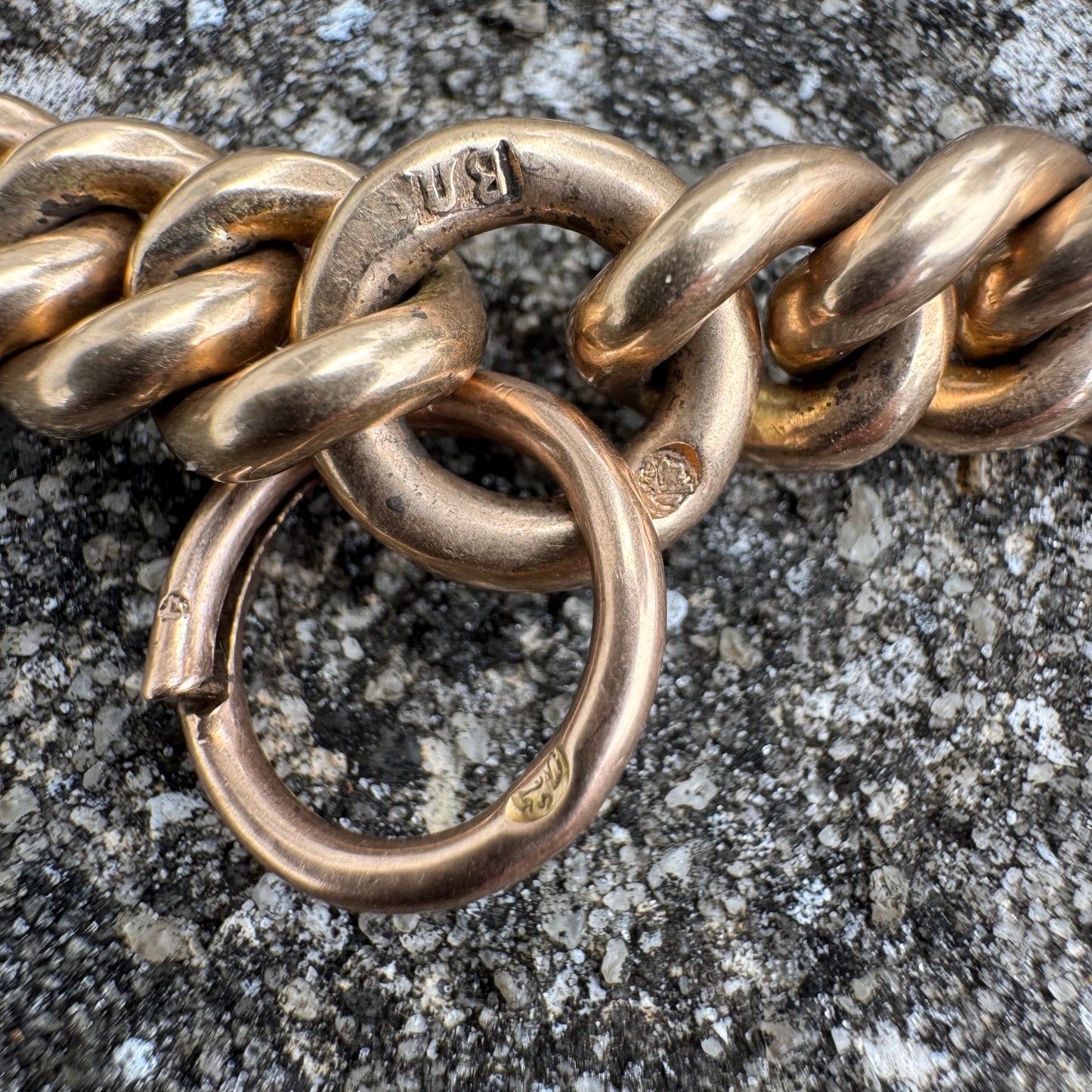 Antique Russian Hallmarked Solid 14k Gold Heavyweight Watch Chain (13.25”)