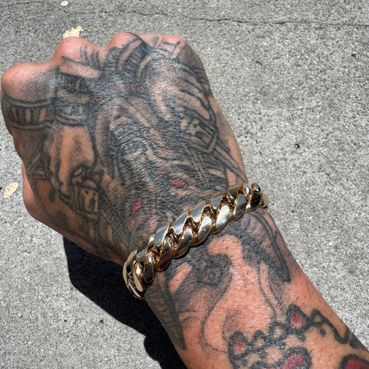 Custom Solid 14k Yellow Gold Heavyweight Miami Cuban Link Bracelet (7”)