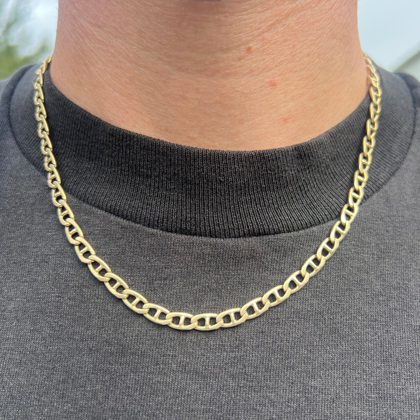1970’s Solid 14k Yellow Gold OG Classic Style Mariner Link Necklace (18.5”)