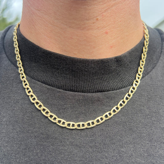 1970’s Solid 14k Yellow Gold OG Classic Style Mariner Link Necklace (18.5”)