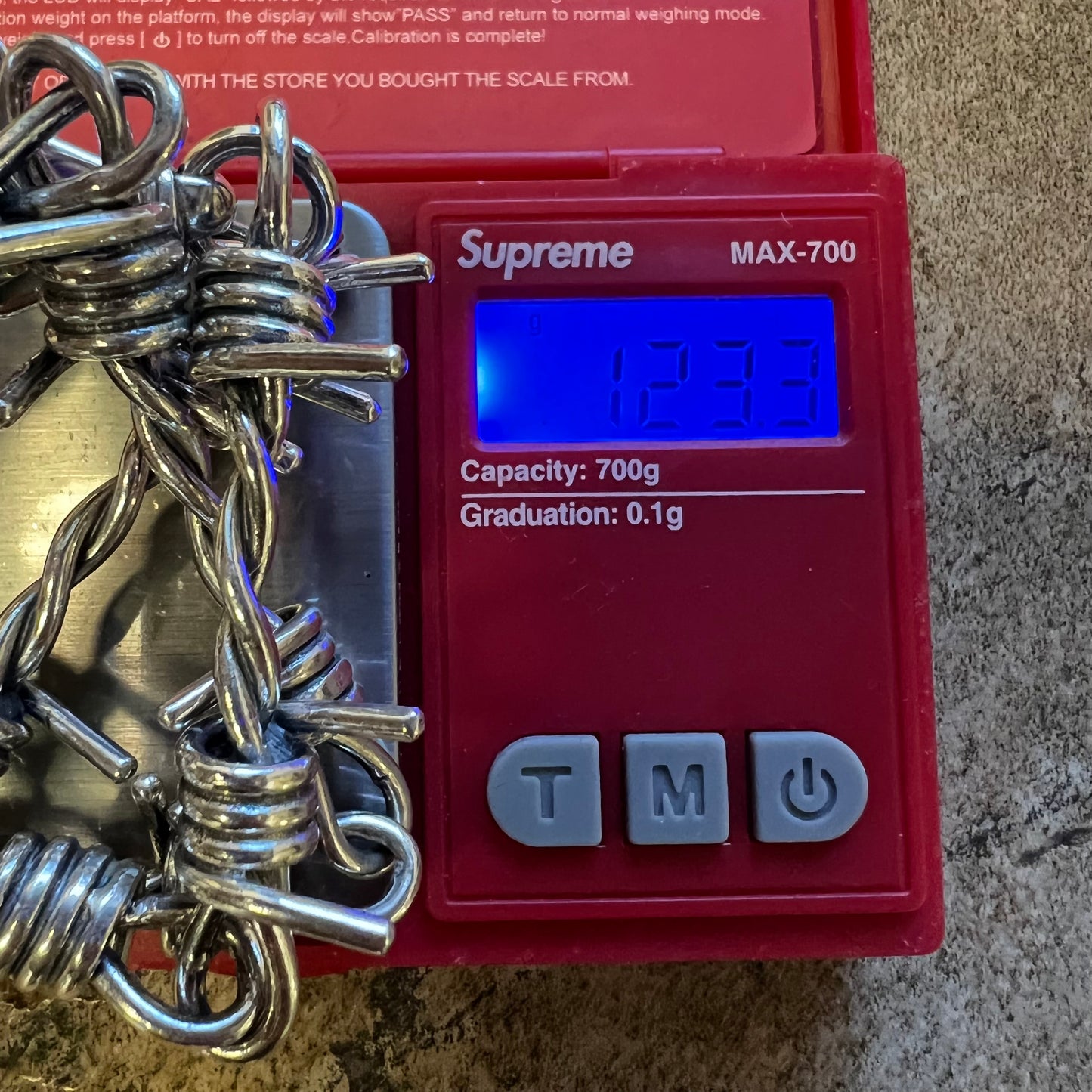 Custom Solid Sterling/.925 Heavyweight Barbed Wire Necklace (20.5”)