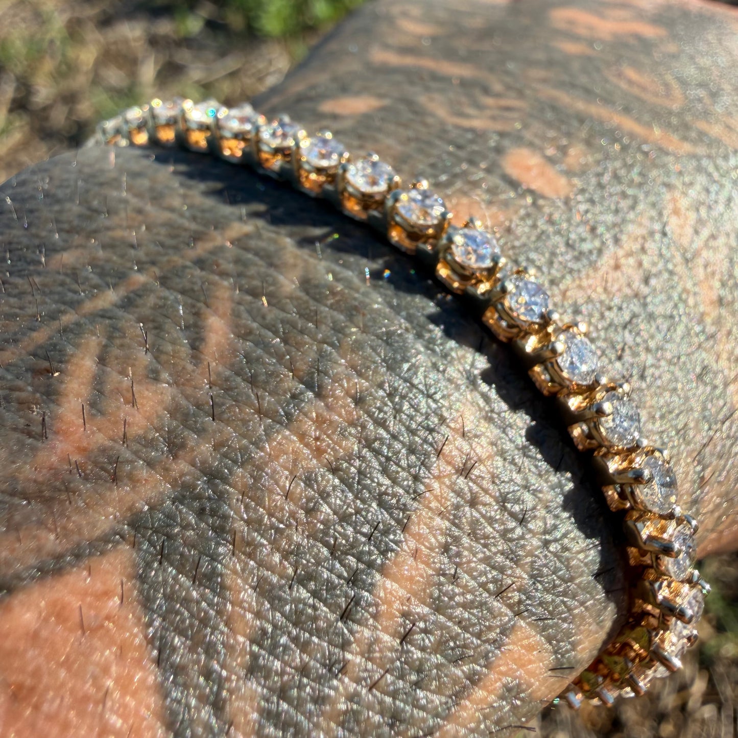 Vintage Solid 14k Yellow Gold 6.0ctw Natural Diamond Martini Set Tennis Bracelet (7”)