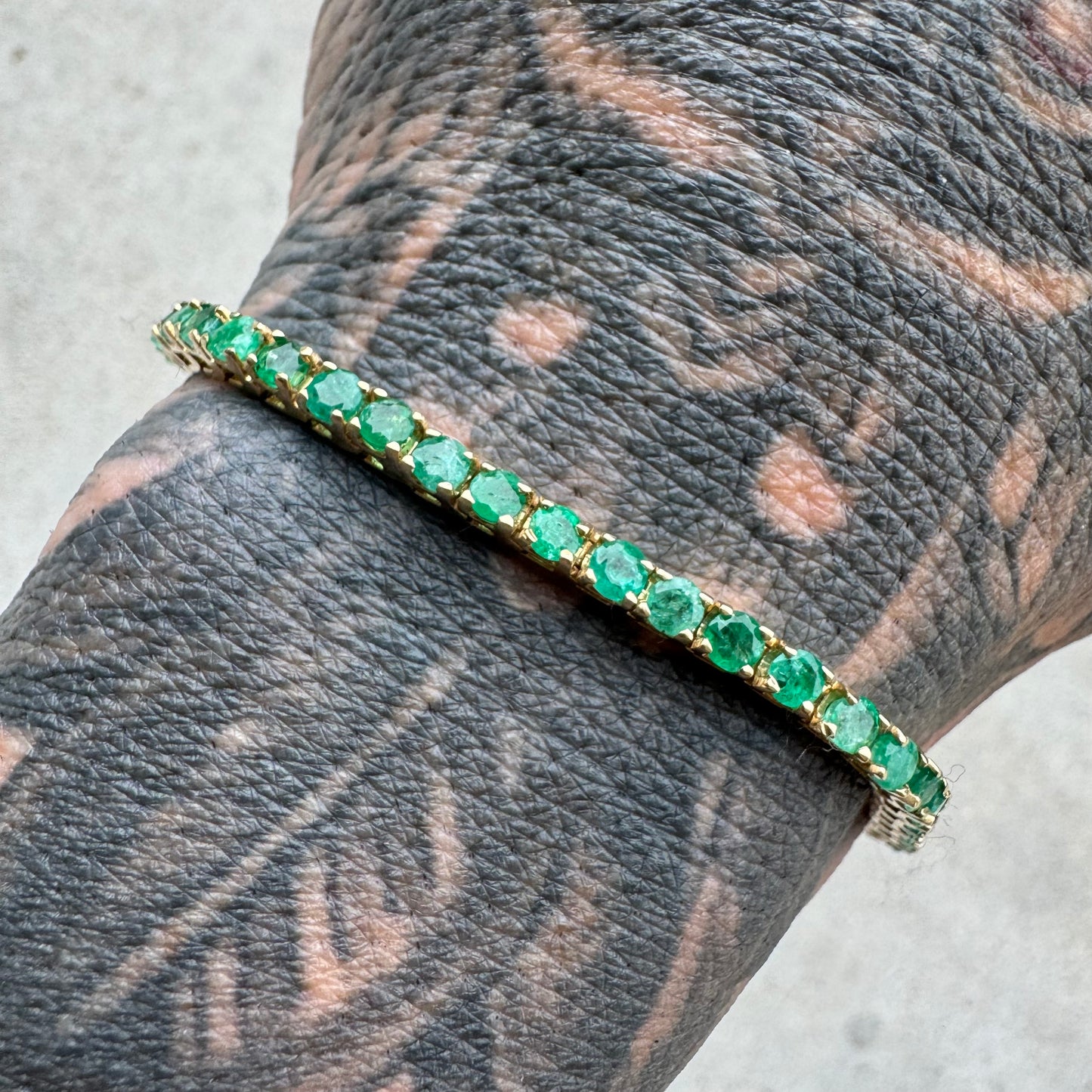 14k Emerald Tennis Bracelet