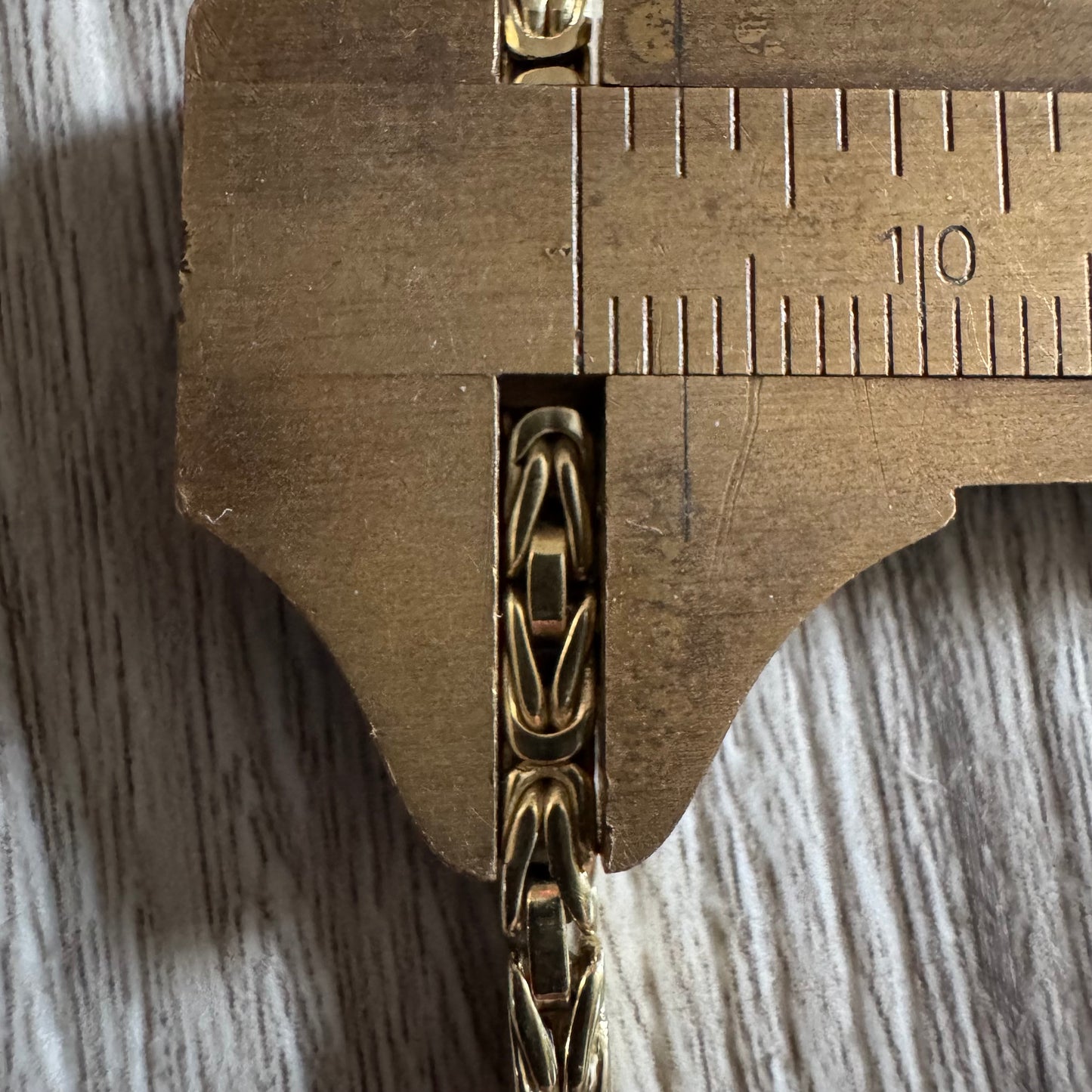 Vintage Solid 14k Yellow Gold Byzantine Link Necklace (16.25”)