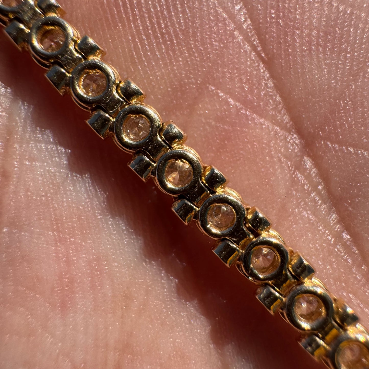 Vintage Solid 14k Yellow Gold 4.0ctw Natural Diamond Tennis Bracelet (6.5”)