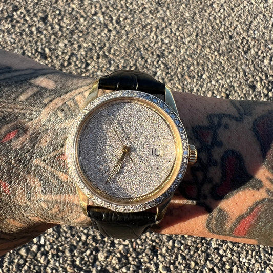 Custom 18k Gold 2.75CTW Natural Diamond Buss Down Watch (36mm)