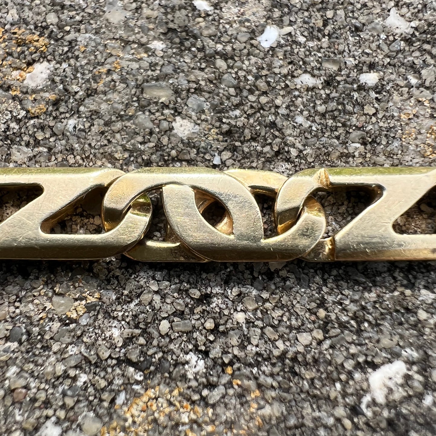Vintage Solid 10k Italian Yellow Gold Heavyweight Tigers Eye Mariner Link Bracelet (8.5”)