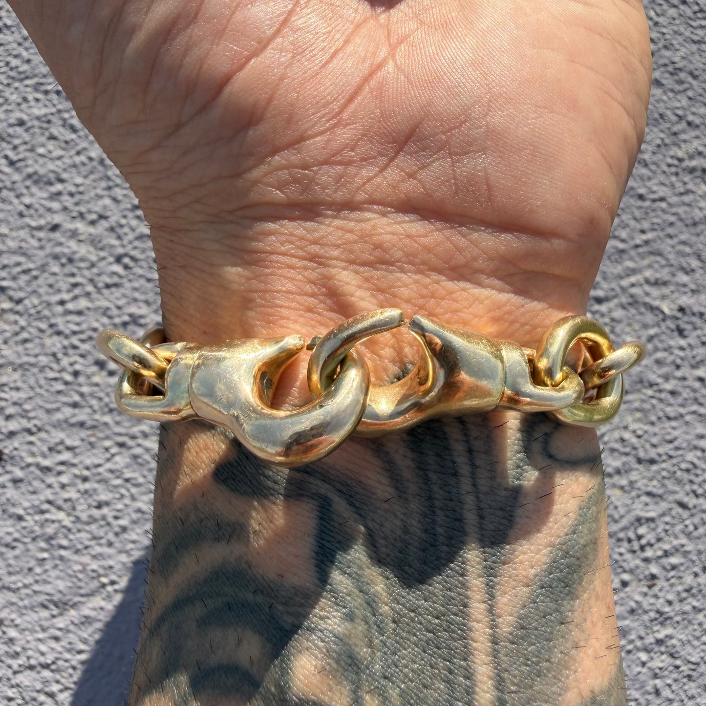 1970’s Super Heavyweight Solid 14k Yellow Gold Chunky Chaine D’ Ancre Mariner Link Bracelet (9.5”)