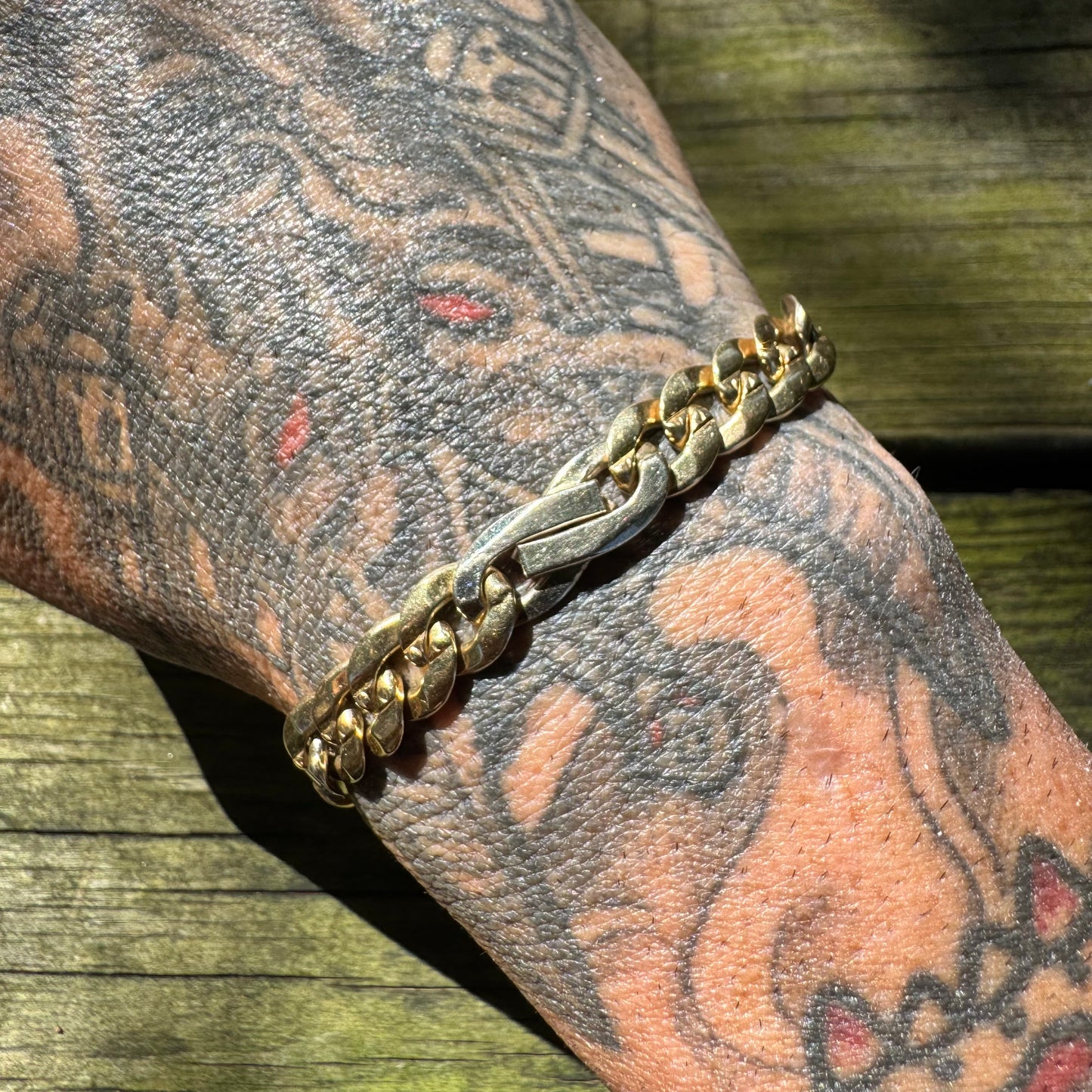 Vintage Solid 14k Yellow Italian Gold Heavyweight Tony Soprano Link Bracelet (8.5”)