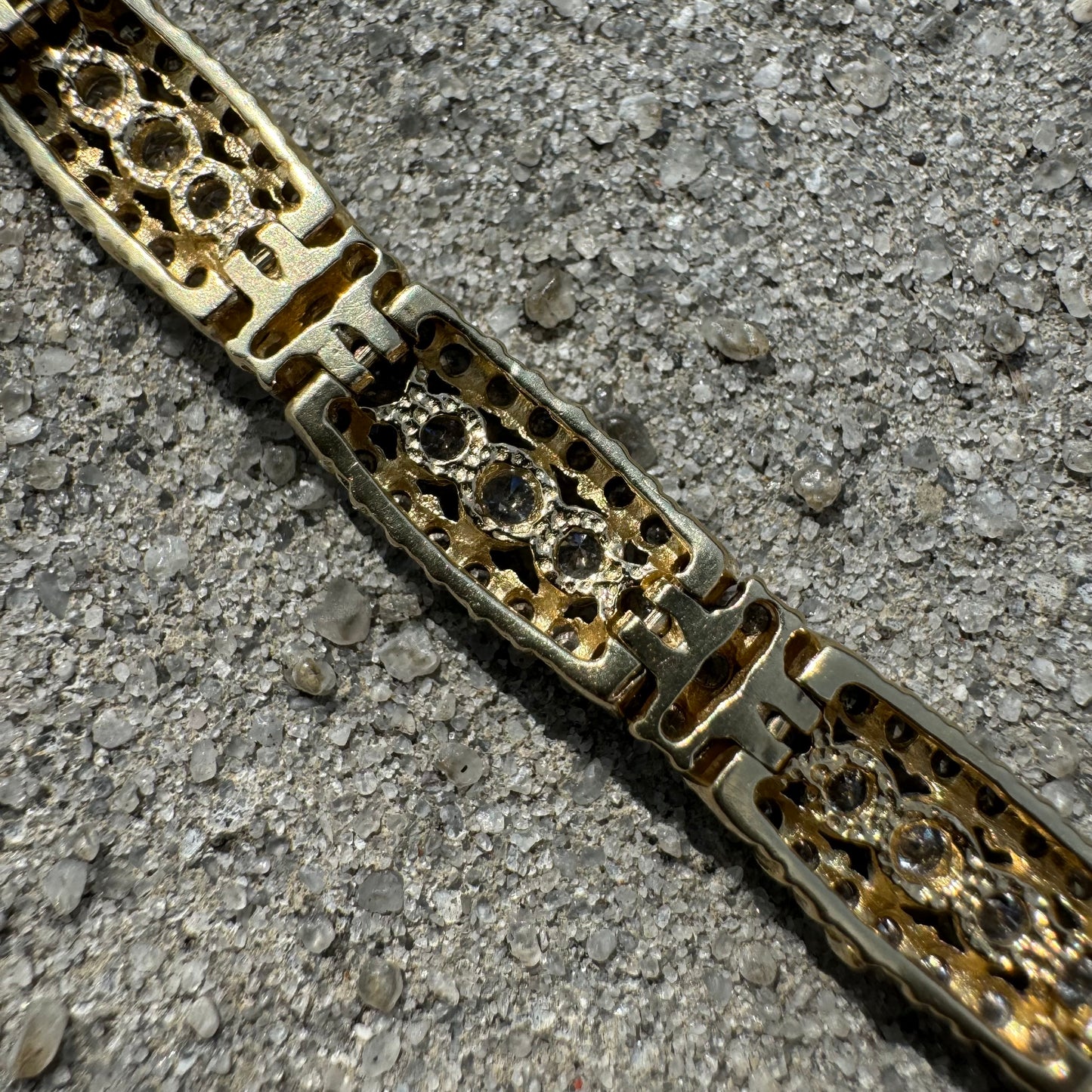 Vintage Heavyweight 14k Gold 3.6ctw Natural Diamond Bracelet (8”)