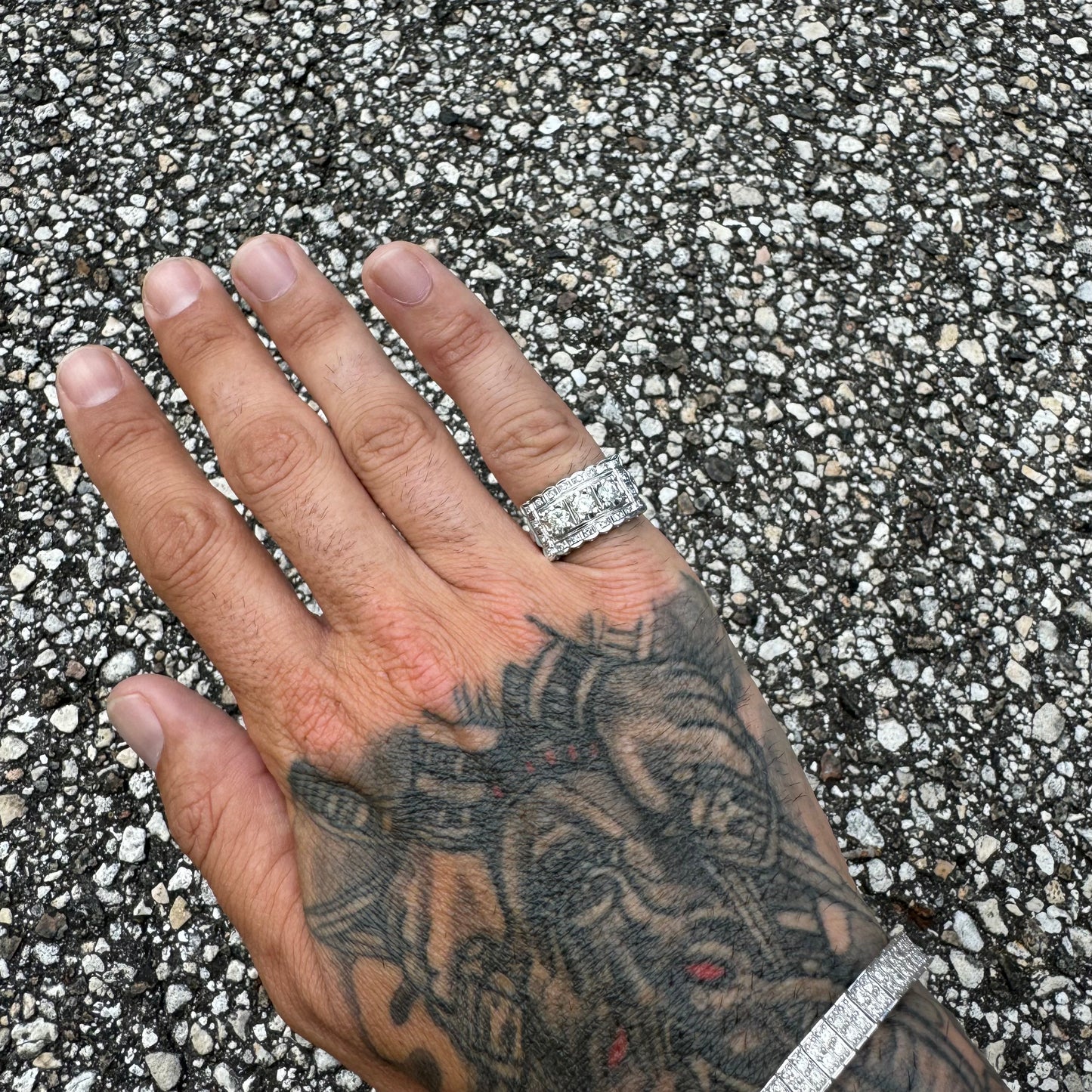 Circa 1930’s-1950’s 14k White Gold .95CTW VS Clarity Natural Diamond Art Deco Ring (5.25)
