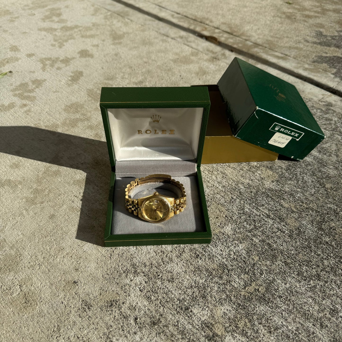 1966 Rolex Oyster Perpetual Date Ref. 1503 Florentine Finish 14k Gold (7.5”/34mm)