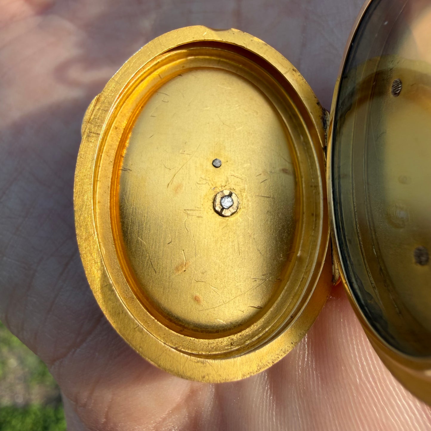 Victorian Solid 18k Yellow Gold/Platinum Large Medieval Burgonet Helmet Locket Pendant