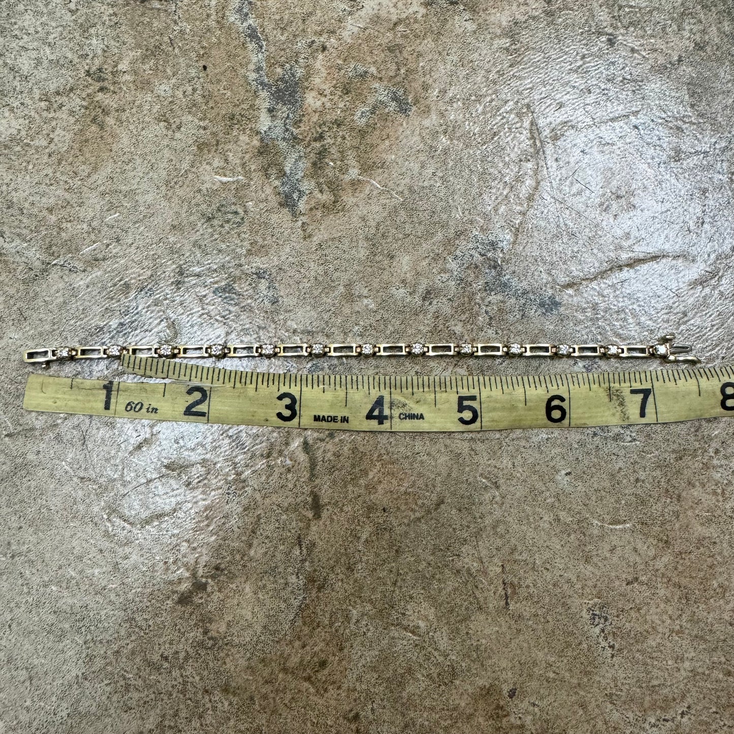 Vintage 14k Yellow Gold 1.95ctw Natural Diamond Bracelet (7.25”)