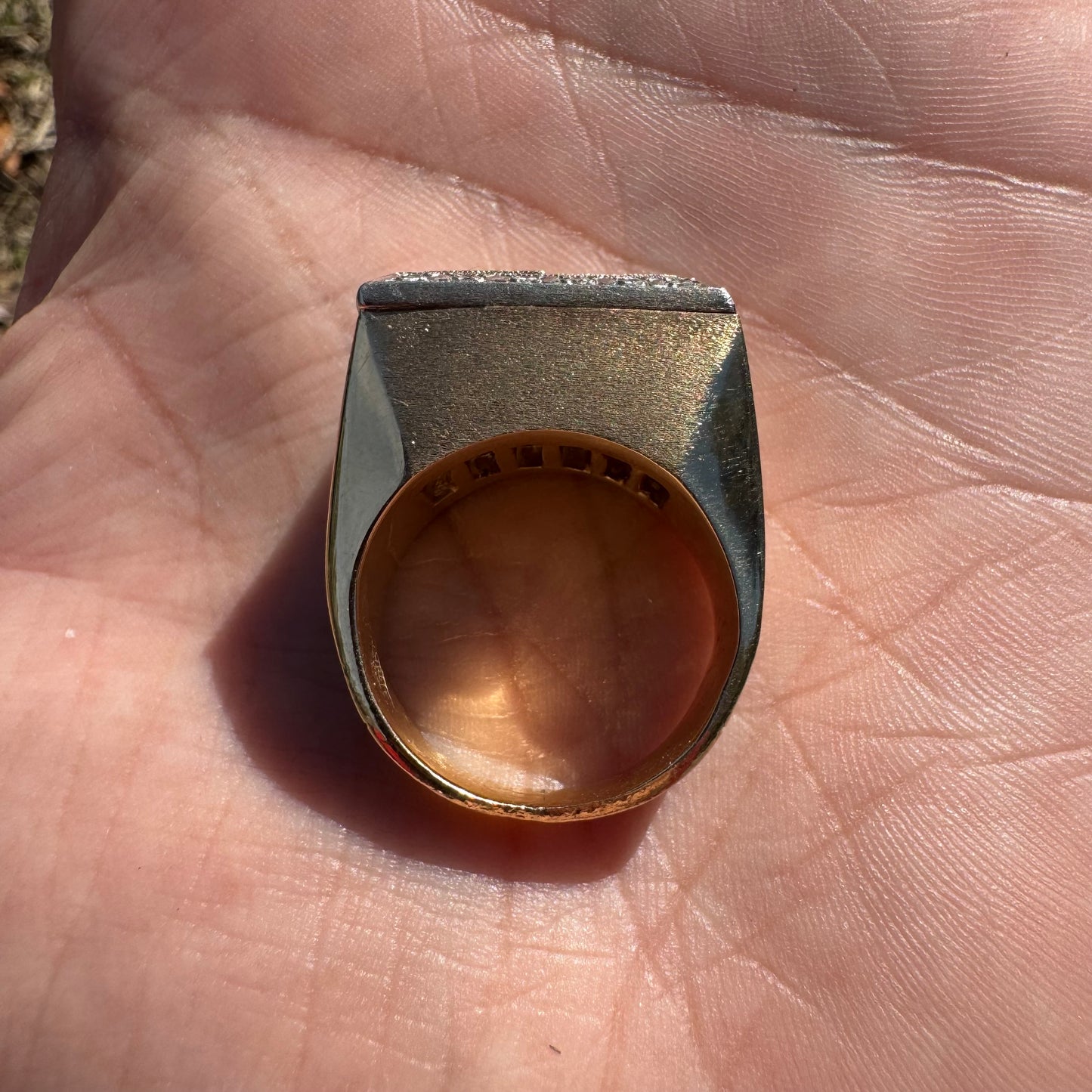 1970’s Custom Handcrafted Solid 14k Yellow Gold .50ctw Natural Diamond Spinning Dice Ring (8.25)