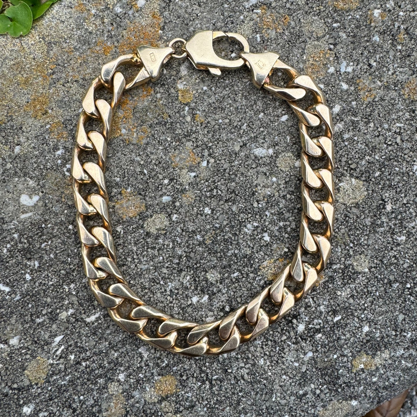 Vintage Solid 14k Yellow Gold Super Heavyweight Chunky Cuban Curb Link Bracelet (8.75”)