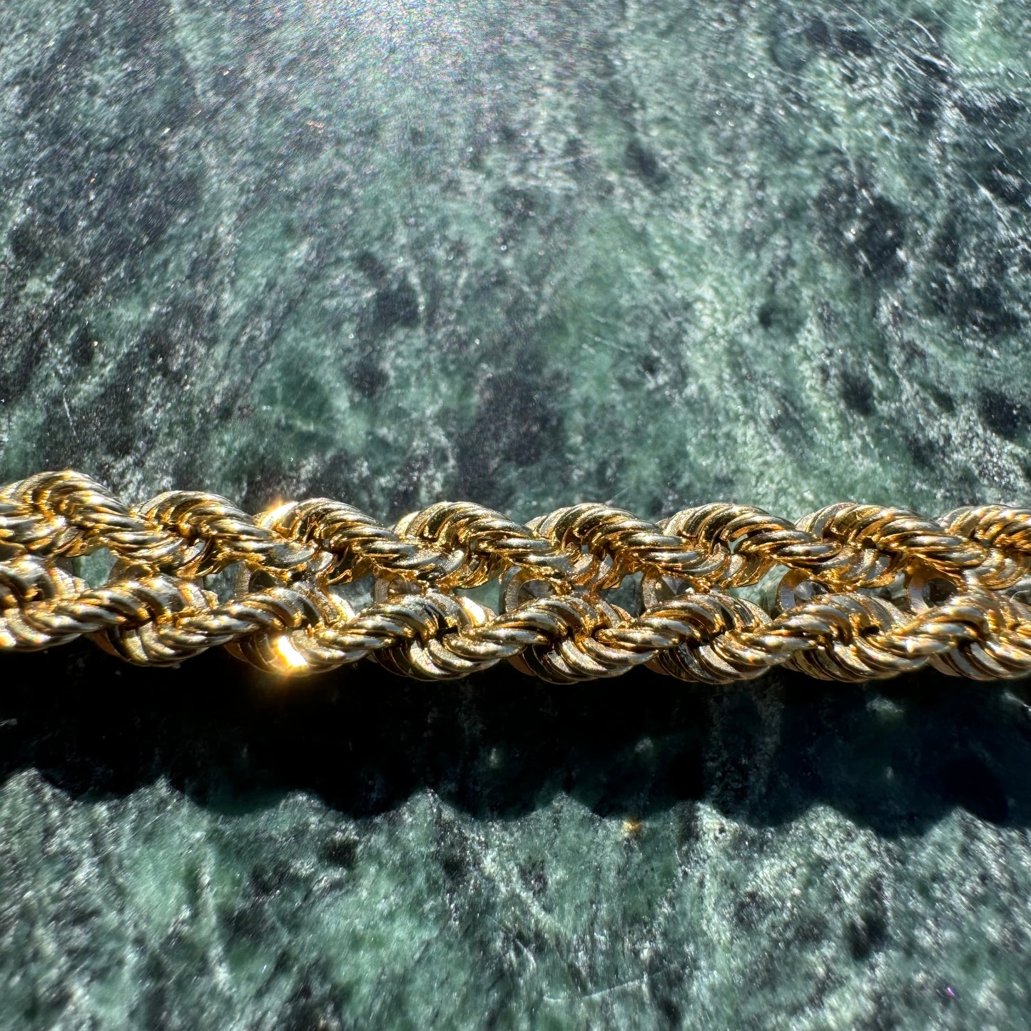 1970’s Solid 14k Yellow Gold 2.0ctw Natural Diamond Double Rope Bracelet (7.5”)