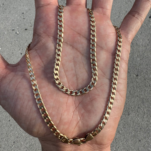 Vintage Solid 14k Italian Yellow Gold Classic Cuban Curb Link Necklace (18.5”)