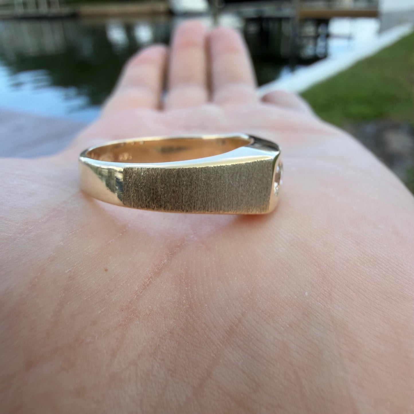 Vintage Solid 14k Yellow Gold .75ctw Natural Diamond Trilogy Ring (10.5)