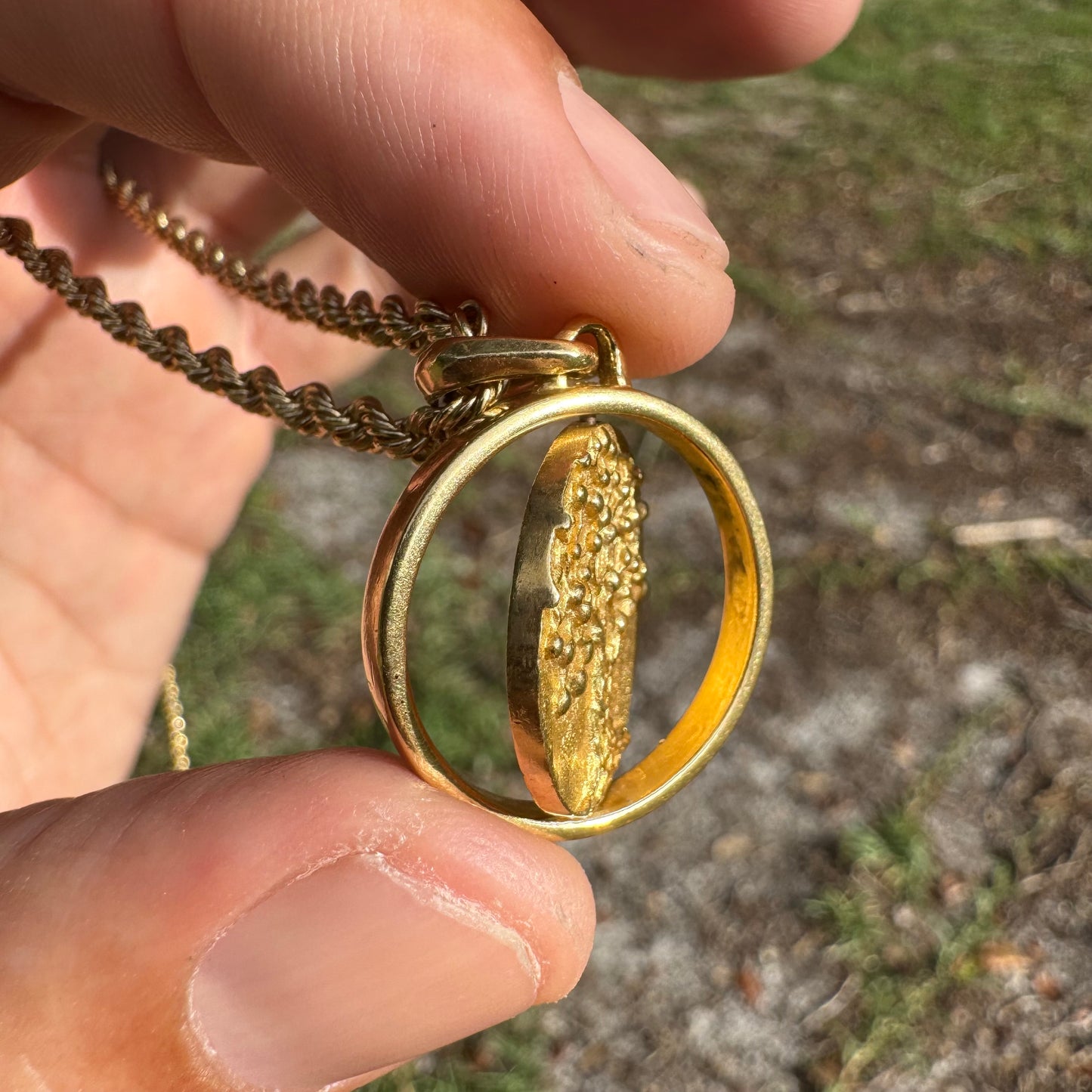 David Yurman Solid 18k Yellow Gold “Life And Death Duality Amulet” Pendant