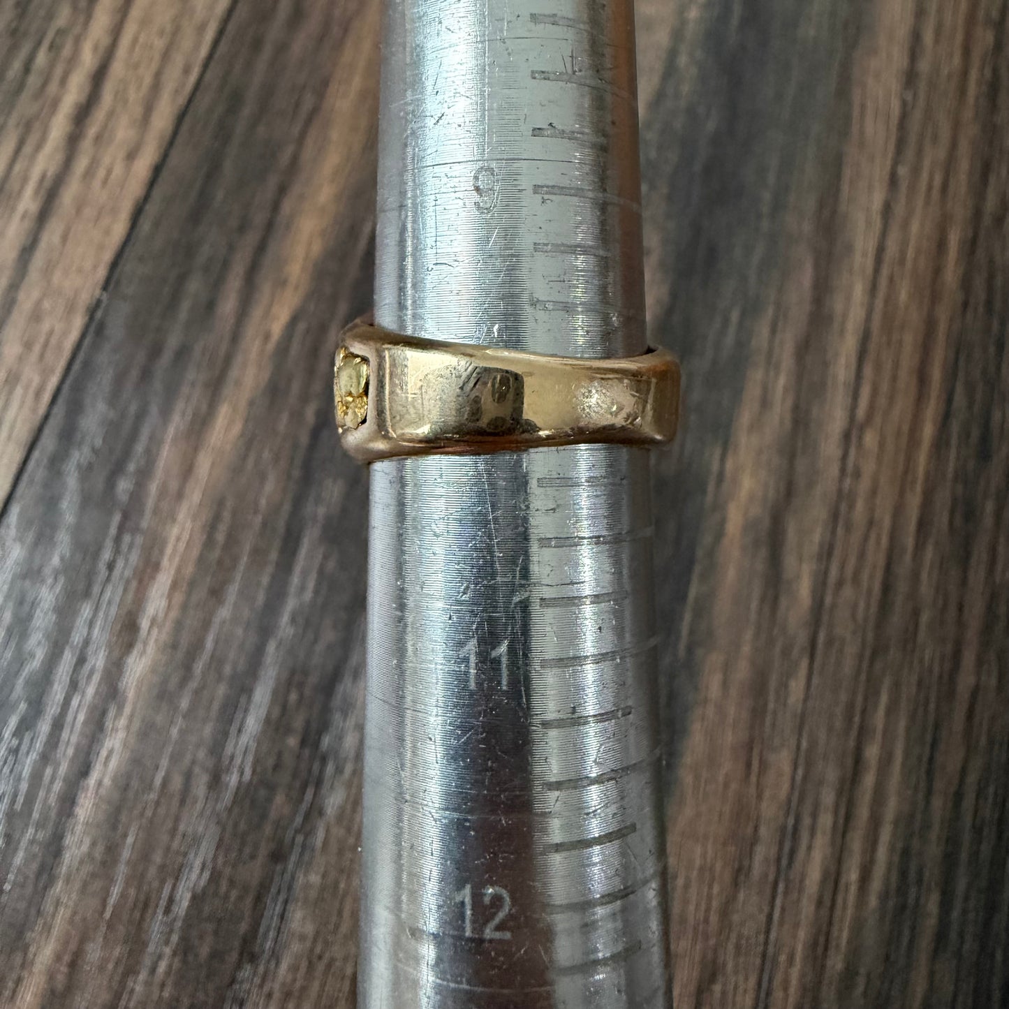 Vintage Solid 14k Yellow Gold Raw 22k Nugget Gold Bearing Quartz Signet Ring (10)