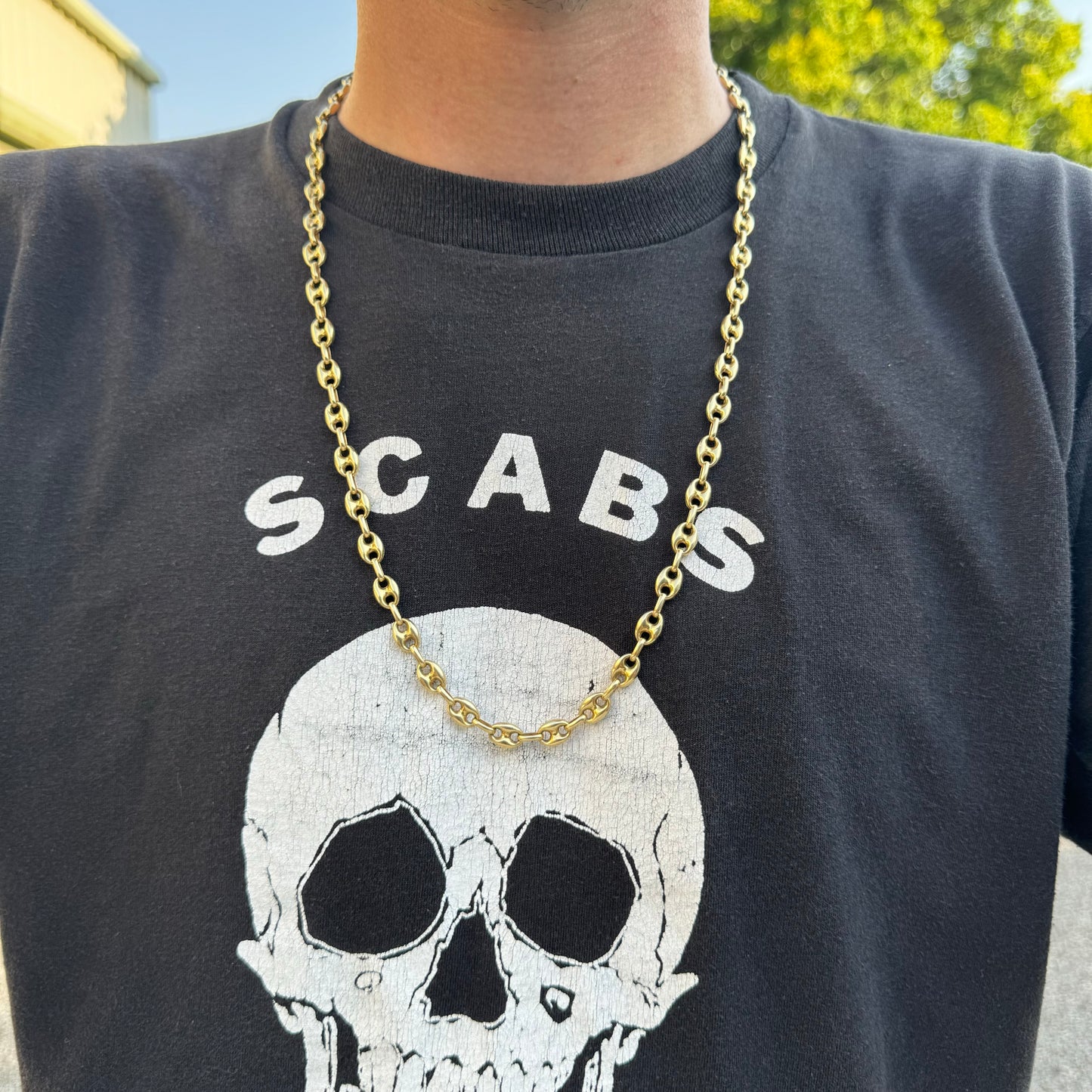 1970’s/80’s Semi-Solid 14k Yellow Gold Classic Puffed Gucci Link Necklace (26.5”)