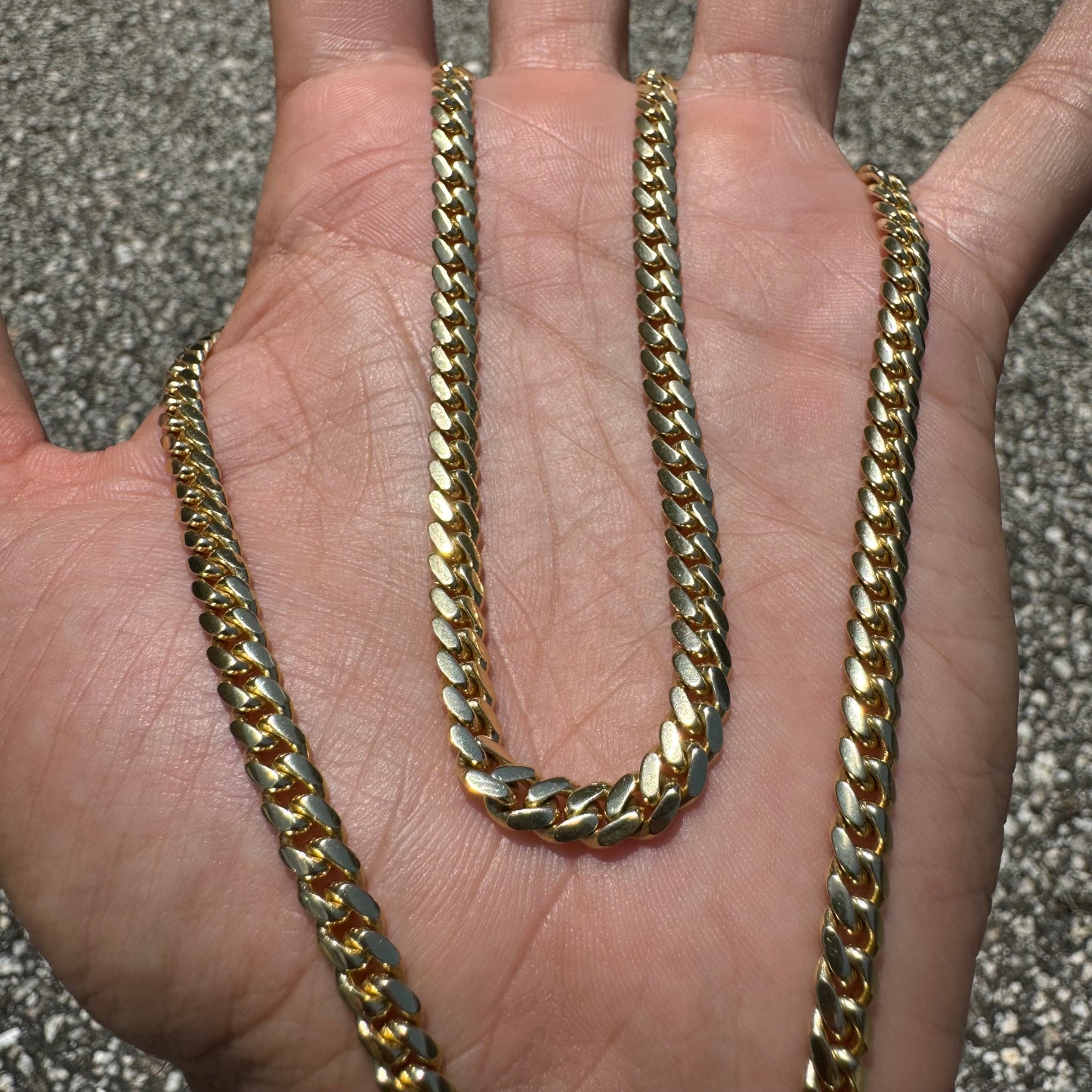 Brand New Solid 14k Yellow Gold Miami Cuban Link Necklace (22”)