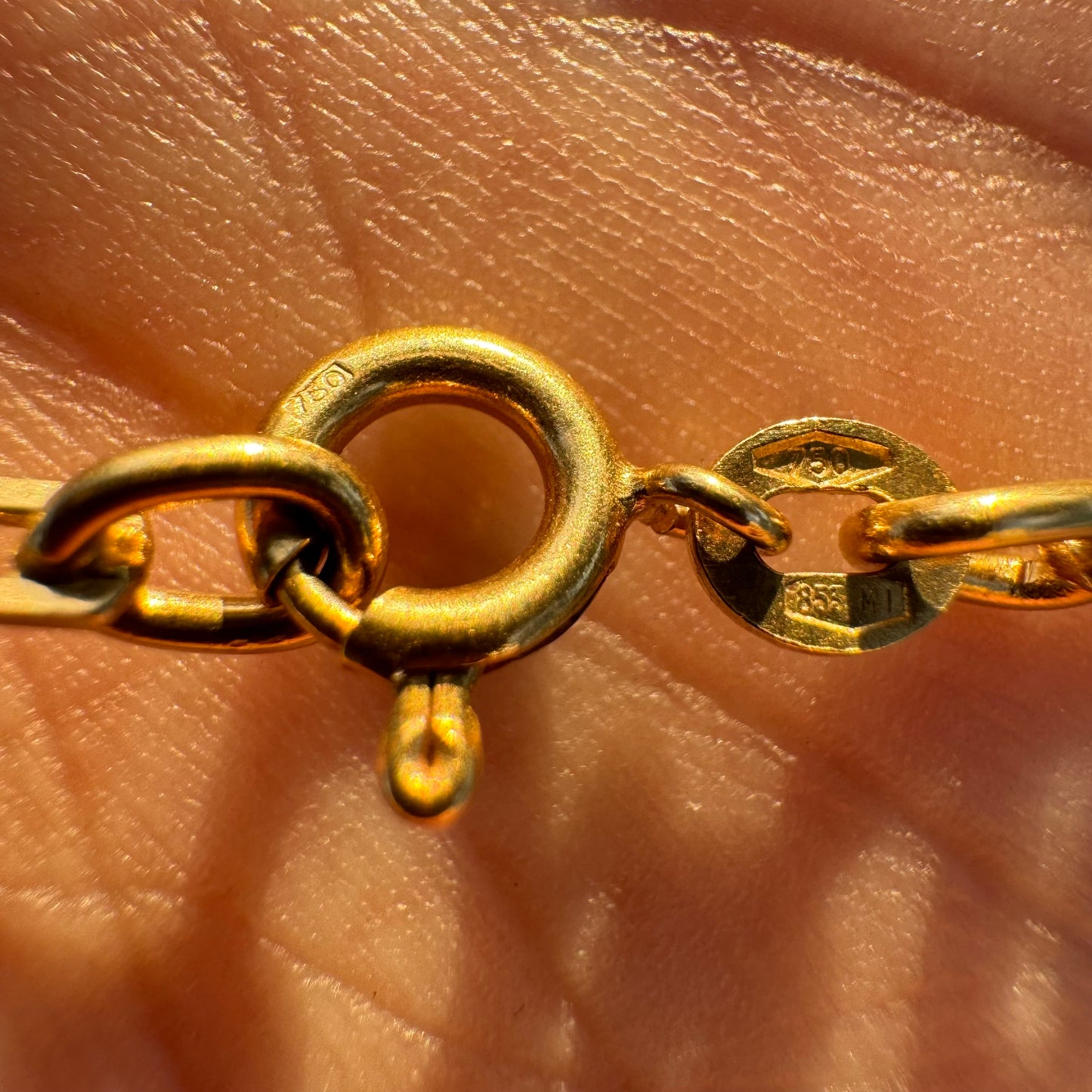 Old Solid 18k Italian Yellow Gold Anchor Link Chain Necklace (20”)