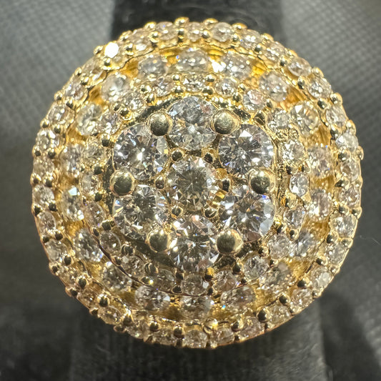 Custom 5.25ctw Natural VS Diamond Cluster 14k Yellow Gold Championship Ring (10.5)