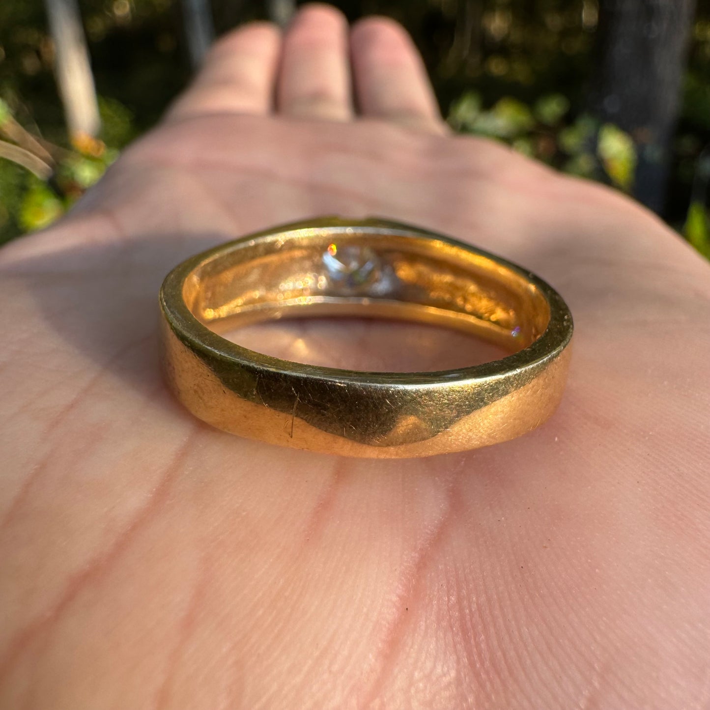 Vintage Solid 14k Yellow Gold .75ct Natural VS1 Diamond Gypsy Ring (13)