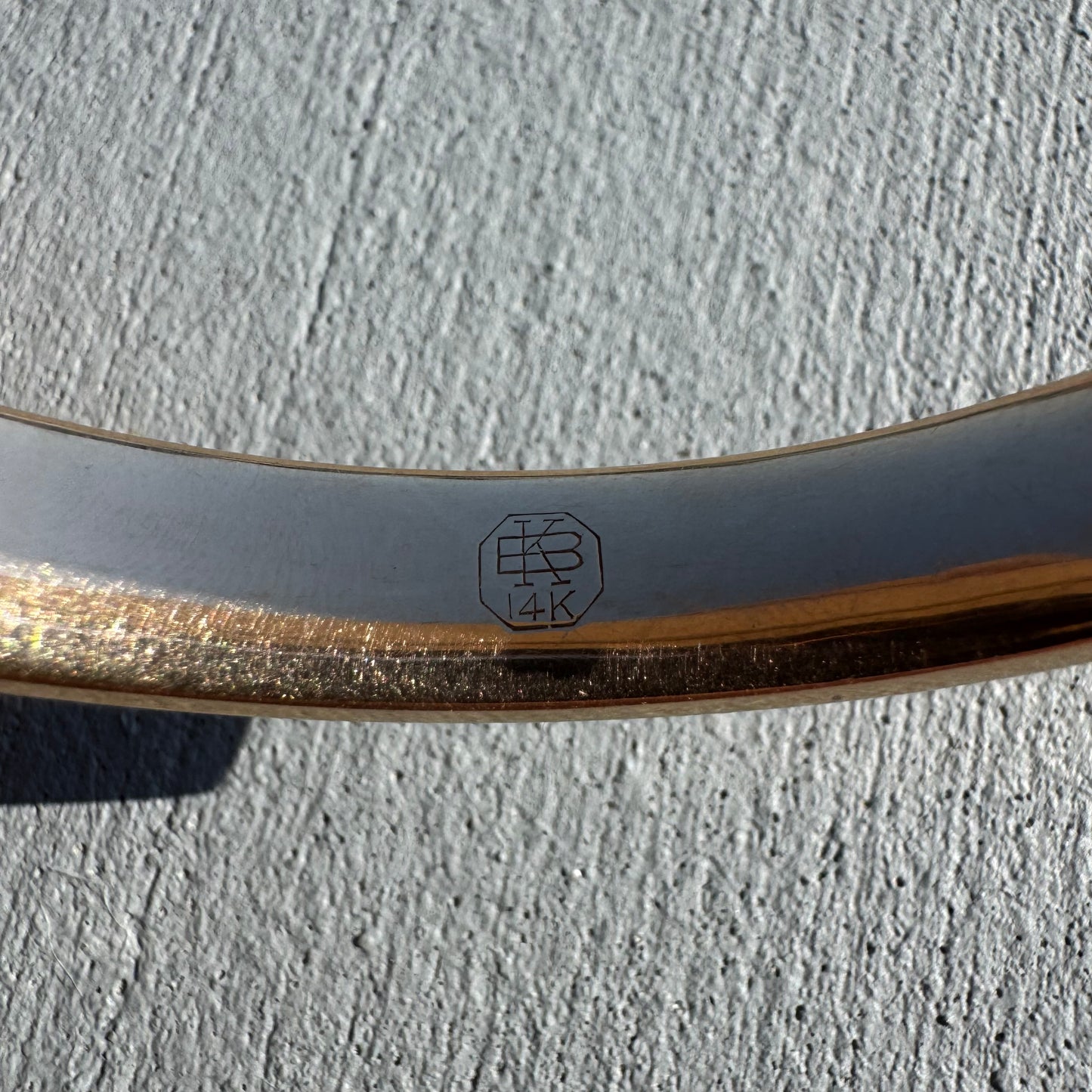 1921 Kaden Bros. 14k Yellow Gold Belt Buckle Bangle Bracelet (7.5”)