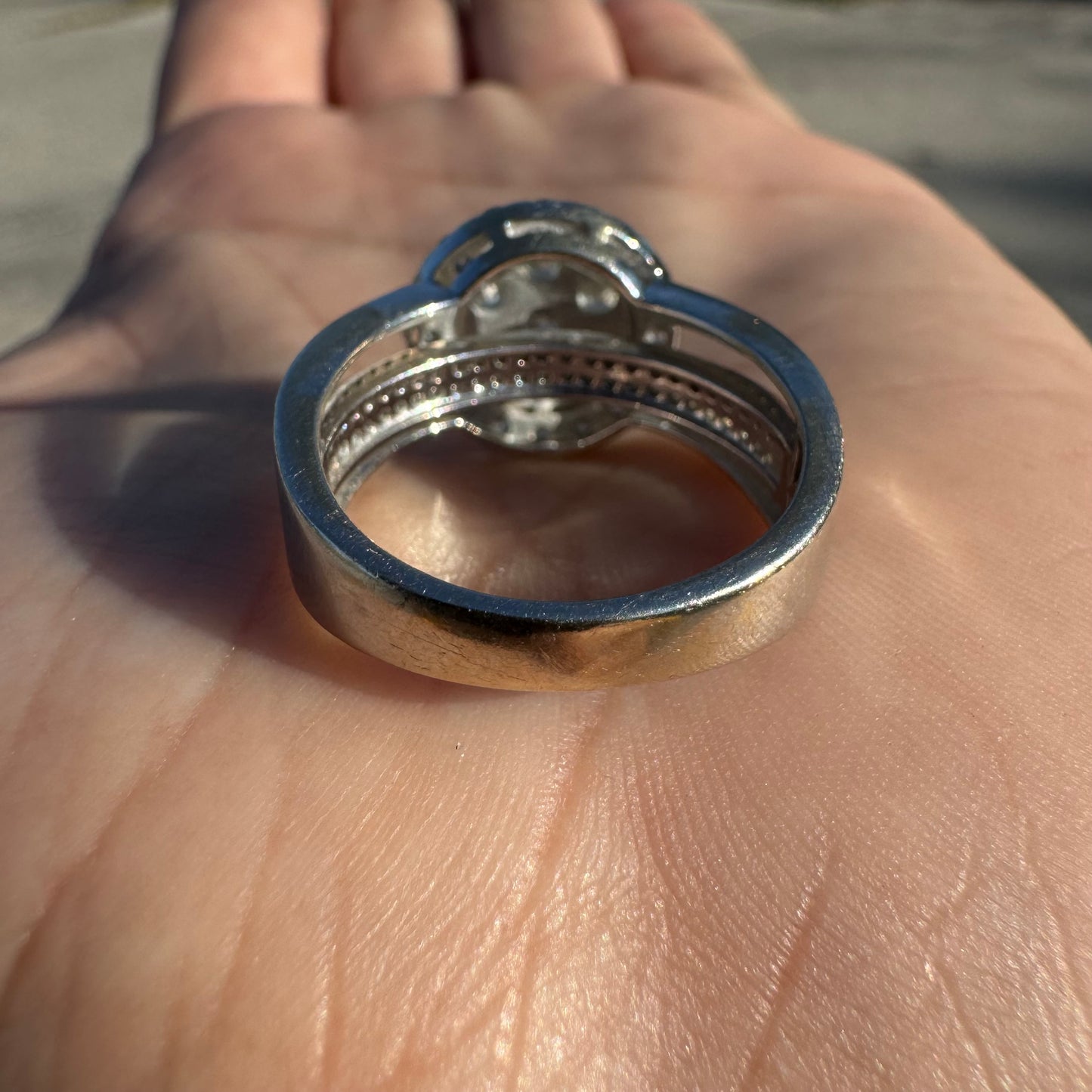 14k White Gold 2.85 Natural VS Diamond Cluster Ring (8.5)