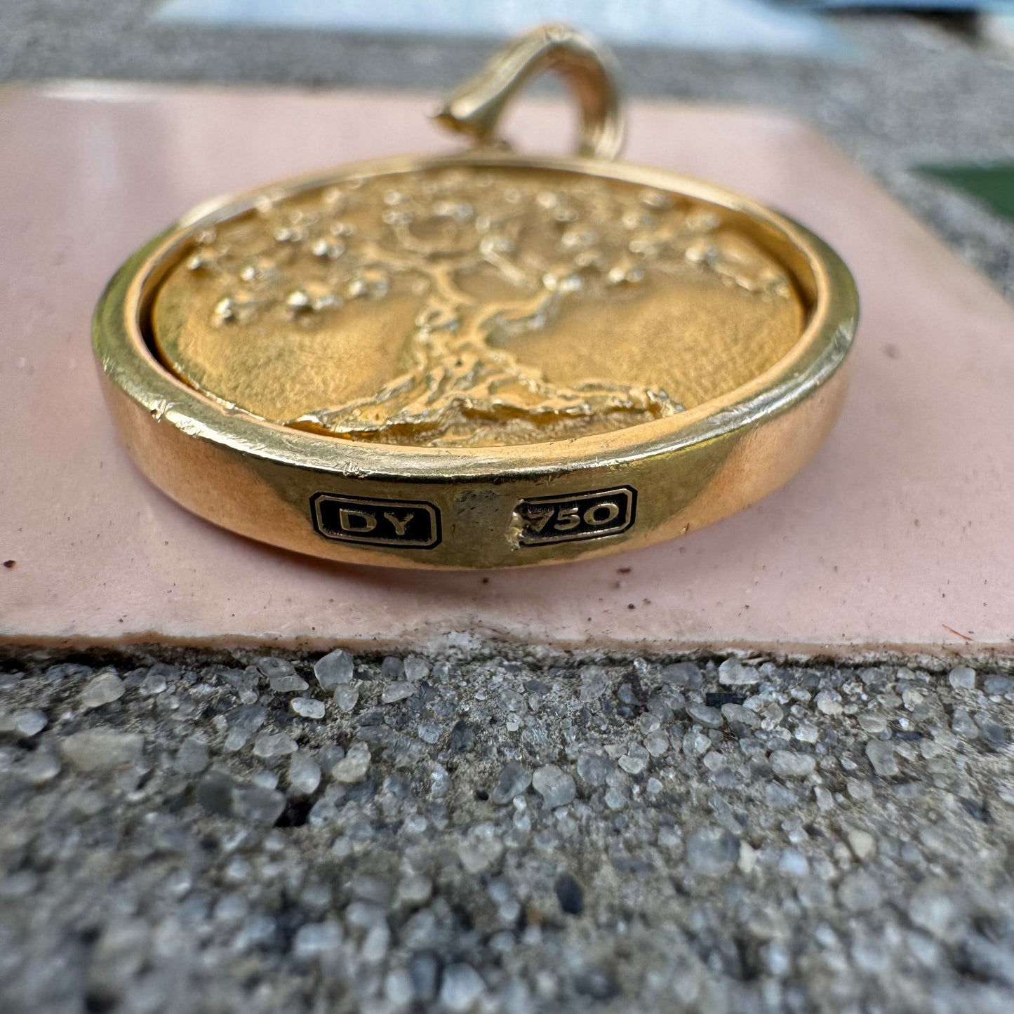 David Yurman Solid 18k Yellow Gold “Life And Death Duality Amulet” Pendant