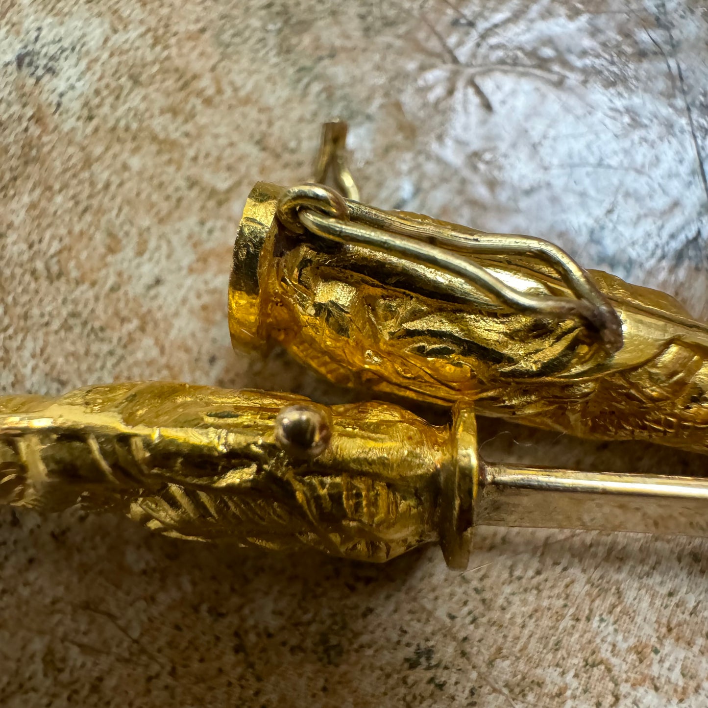Vintage Pure 24k Solid Gold Asiatic Dragon Knife And Sheath Pendant