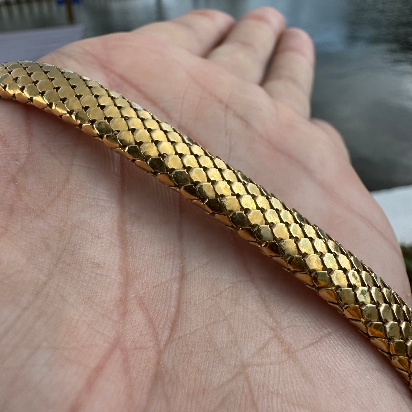Circa 1940’s Italian Designer 18k Yellow Gold Snake Necklace (20.5”)